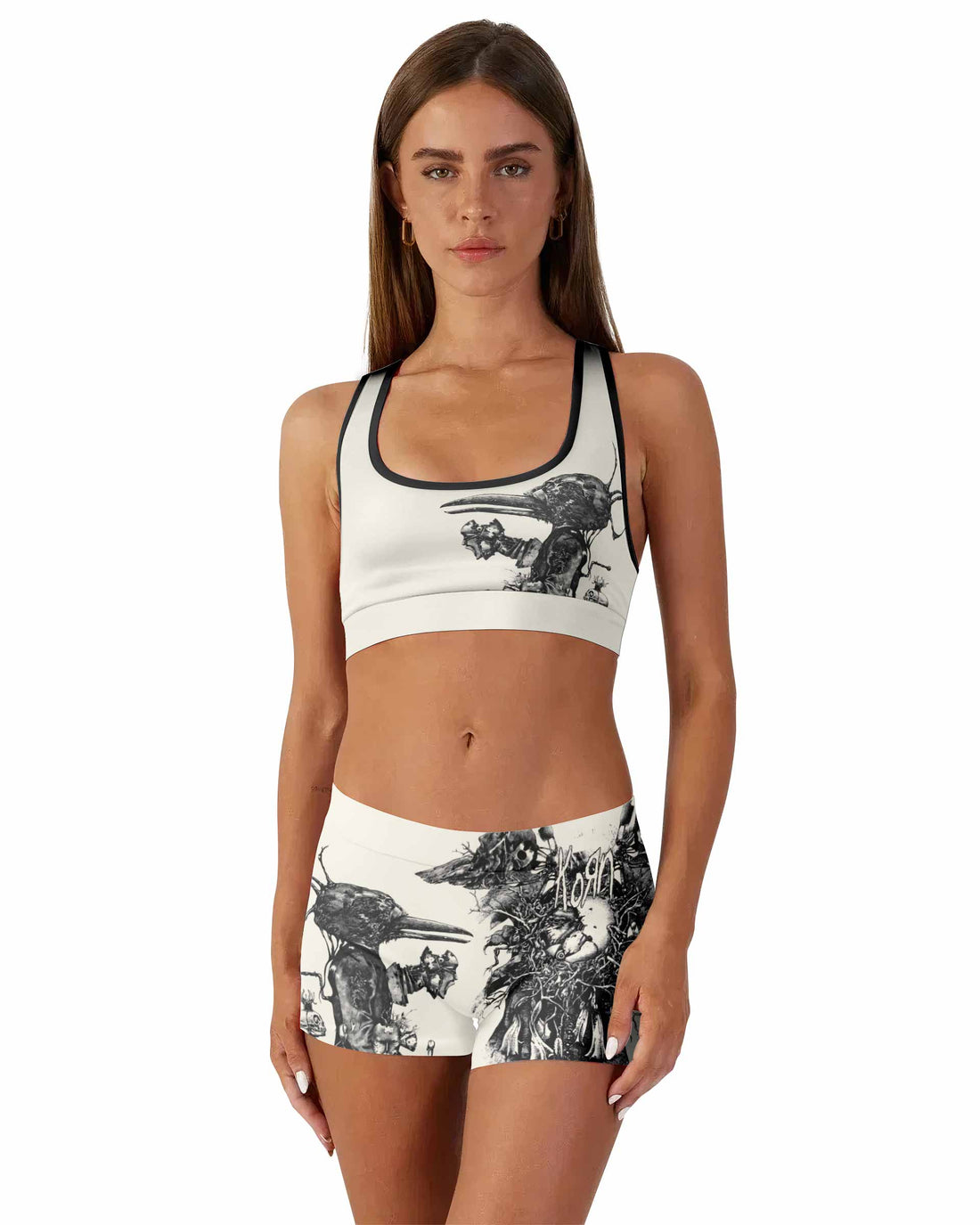 Korn Eye Of Heart Women's Workout Set - front lifestyle view