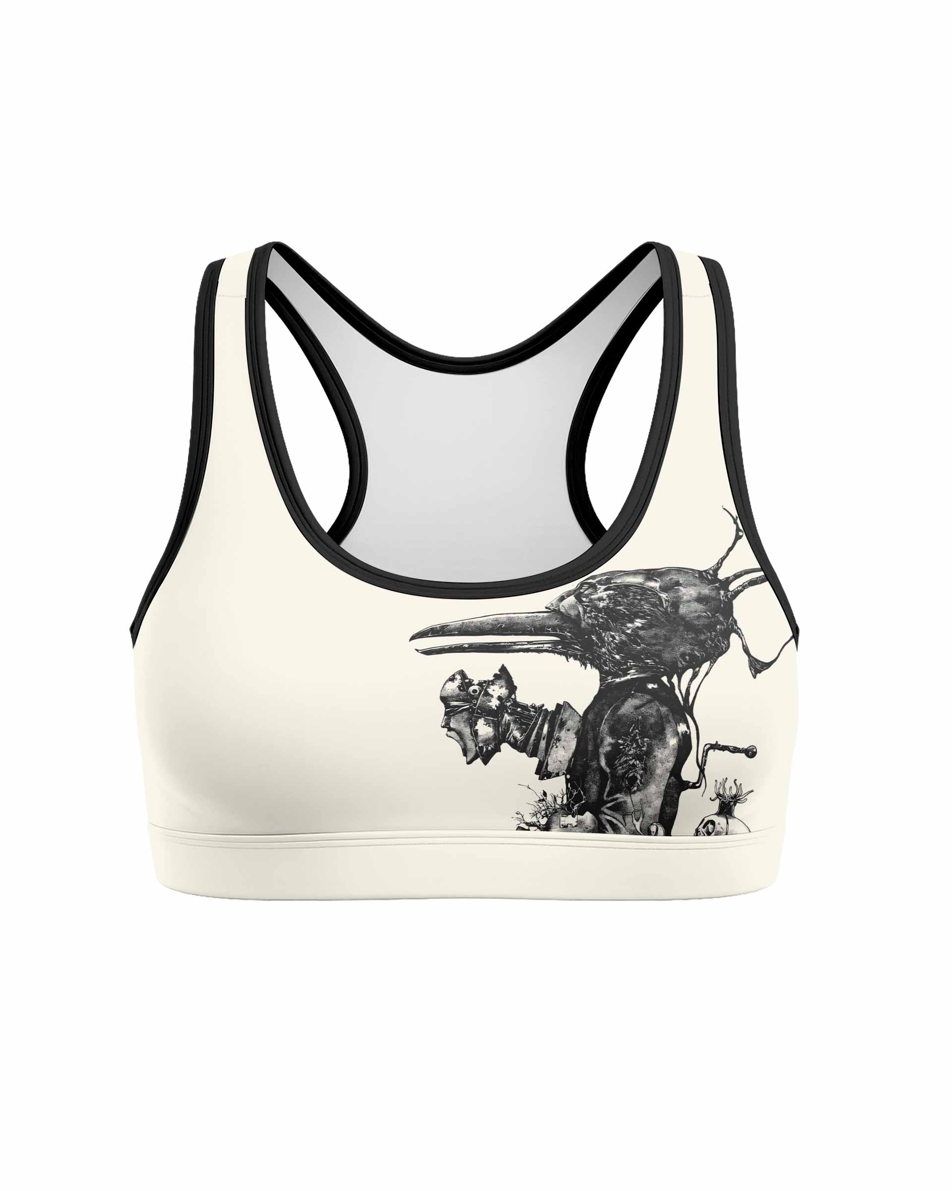 Korn Eye Of Heart Women's Padded Sports Bra - front view mockup