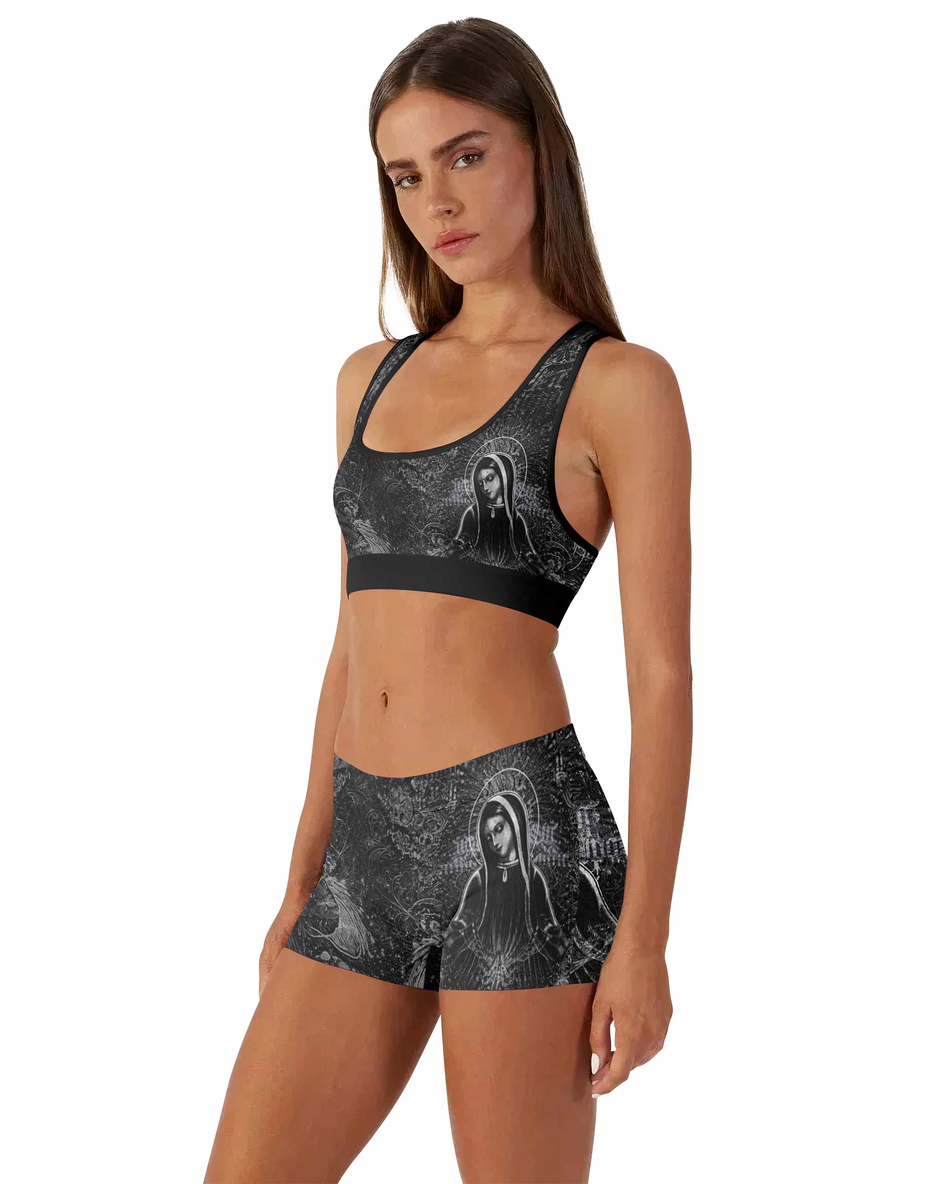 Virgin Mary Women's Workout Set - side lifestyle view