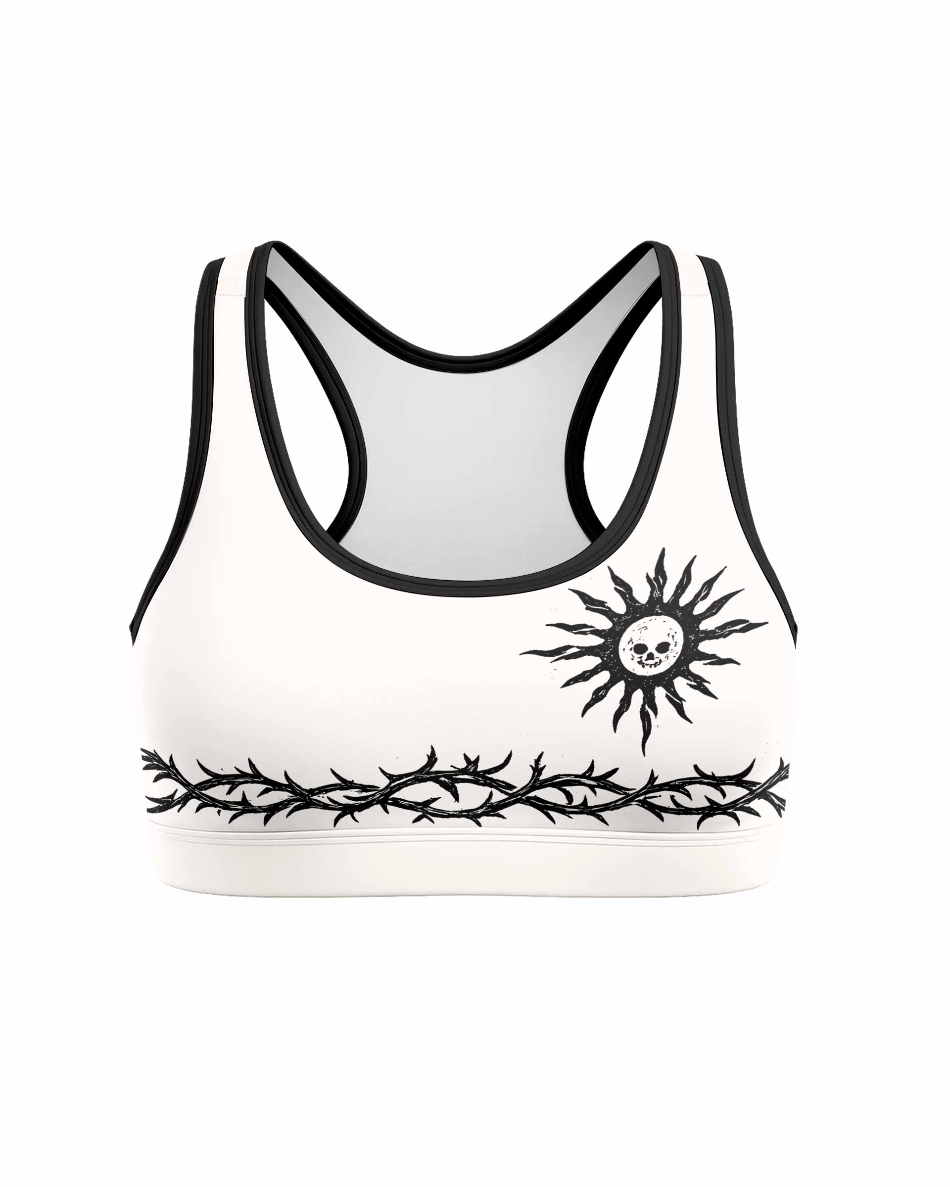 Dragon Tattoo Women's Padded Sports Bra - front view mockup