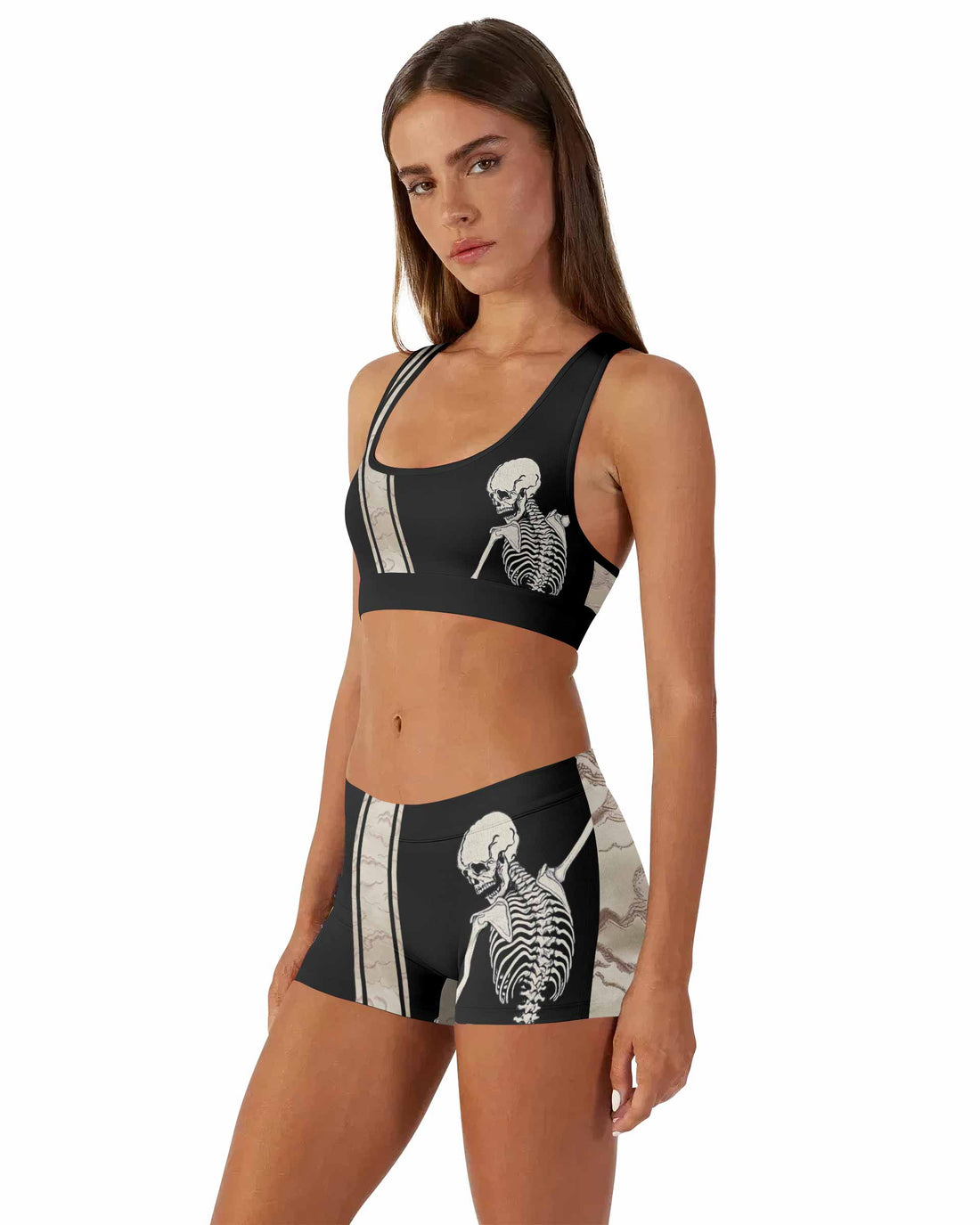 Bare Bones Skeleton Women's Workout Set - front lifestyle view