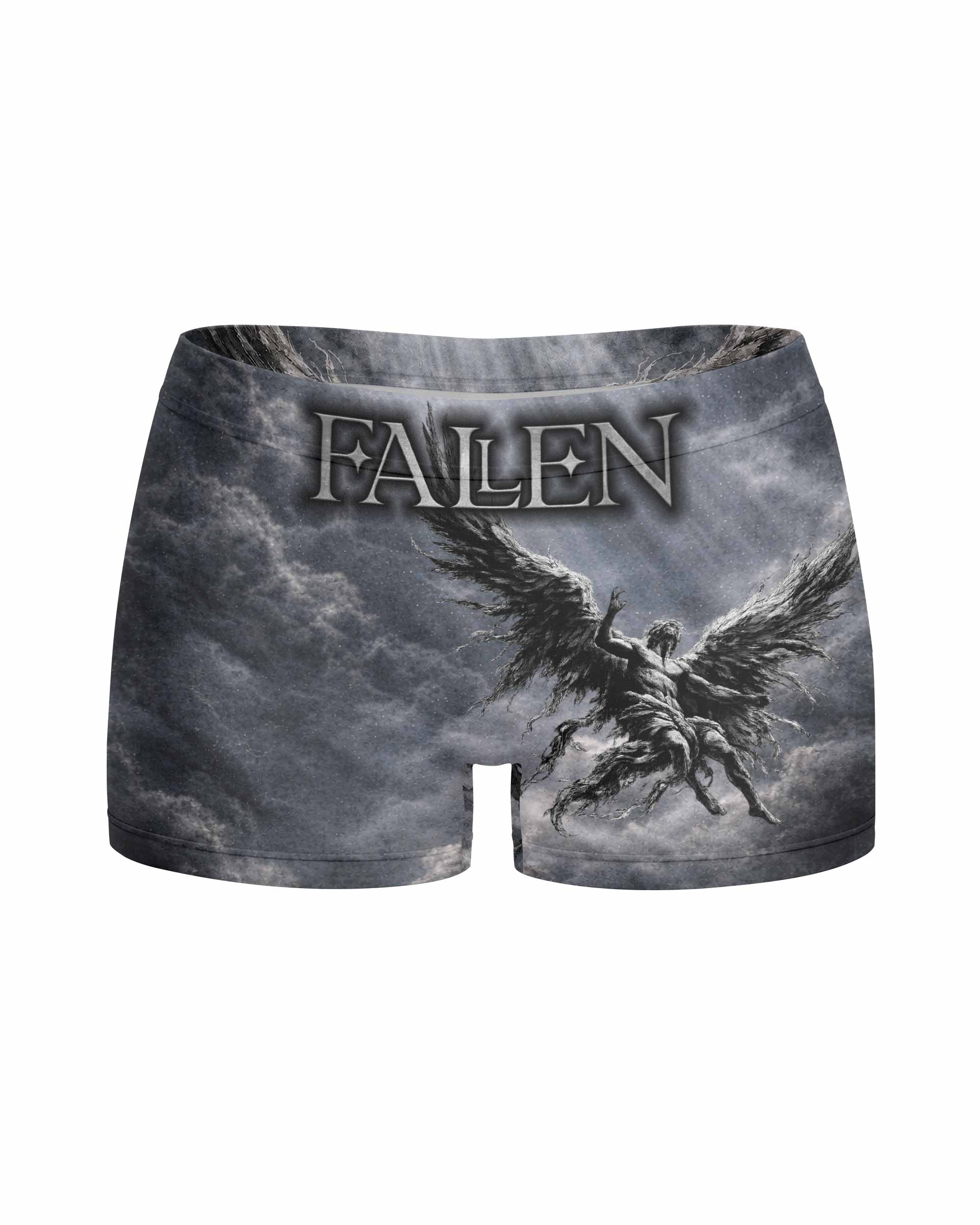 Fallen Angels Women's Yoga Shorts - front view mockup