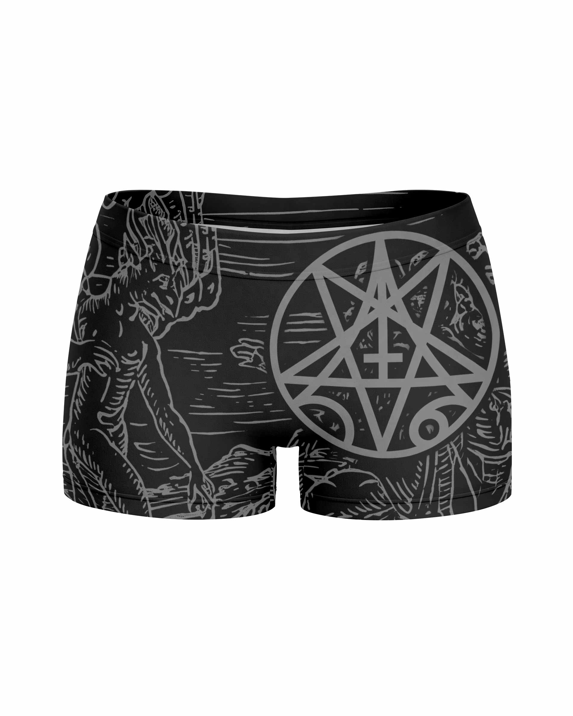 Morbid Angel Unholy Blasphemies Women's Yoga Shorts - front view mockup
