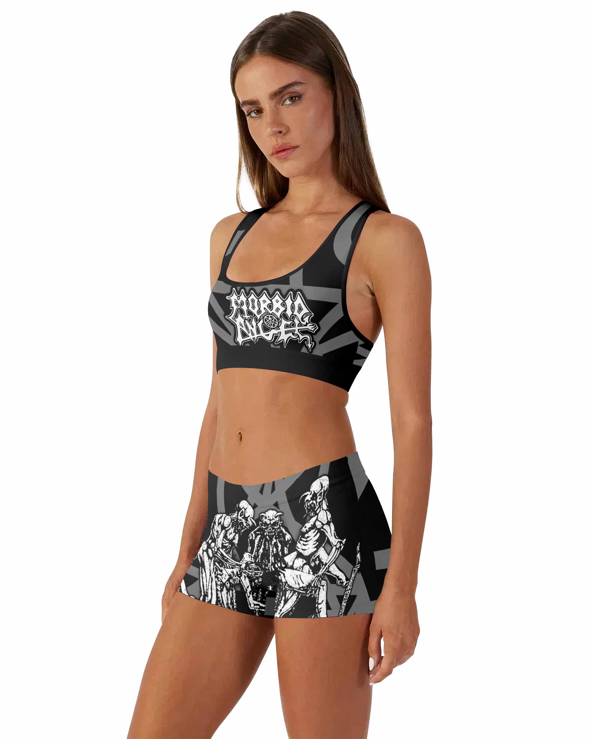 Morbid Angel Abominations of Desolation Women's Workout Set - side lifestyle view
