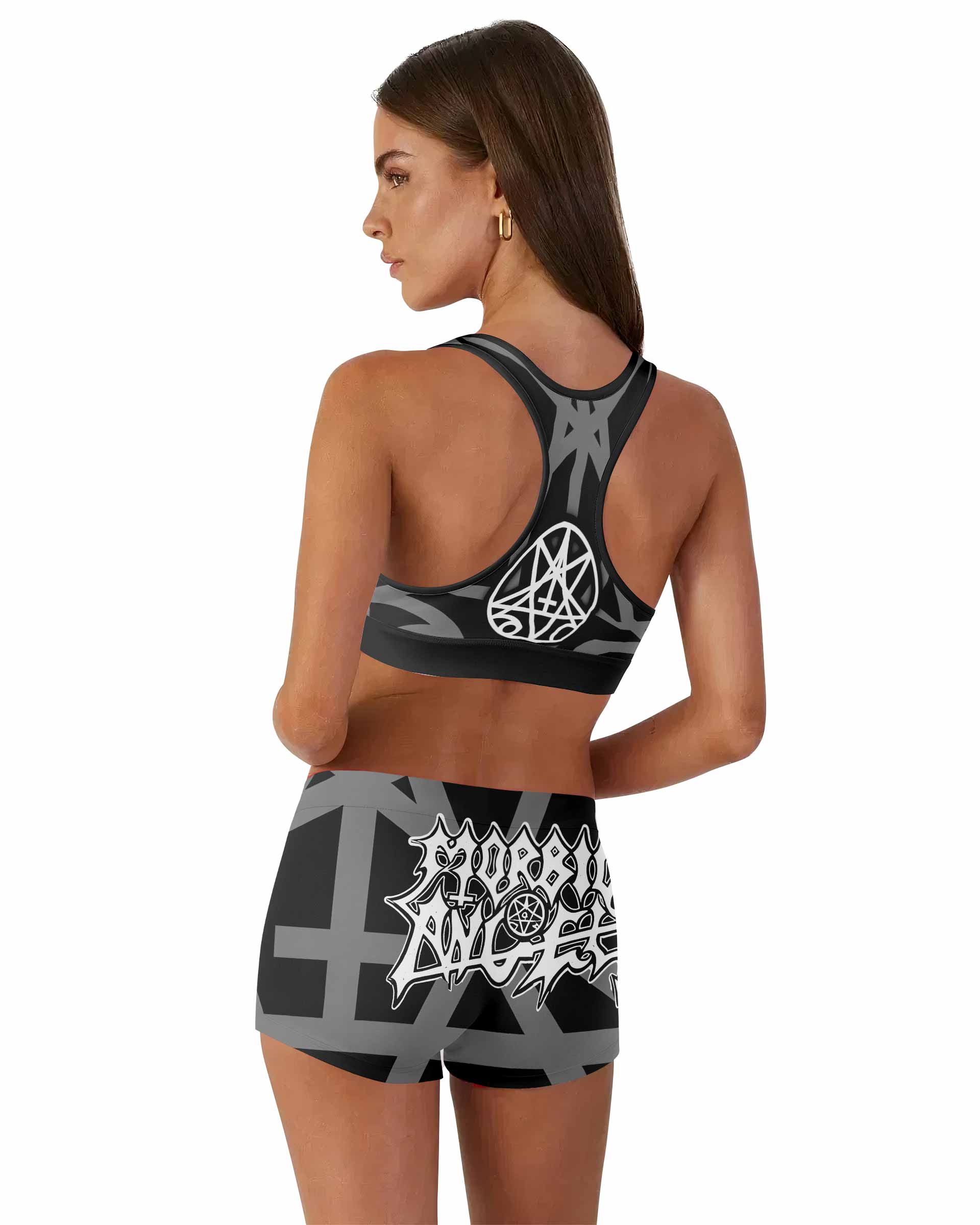 Morbid Angel Abominations of Desolation Women's Workout Set - back lifestyle view