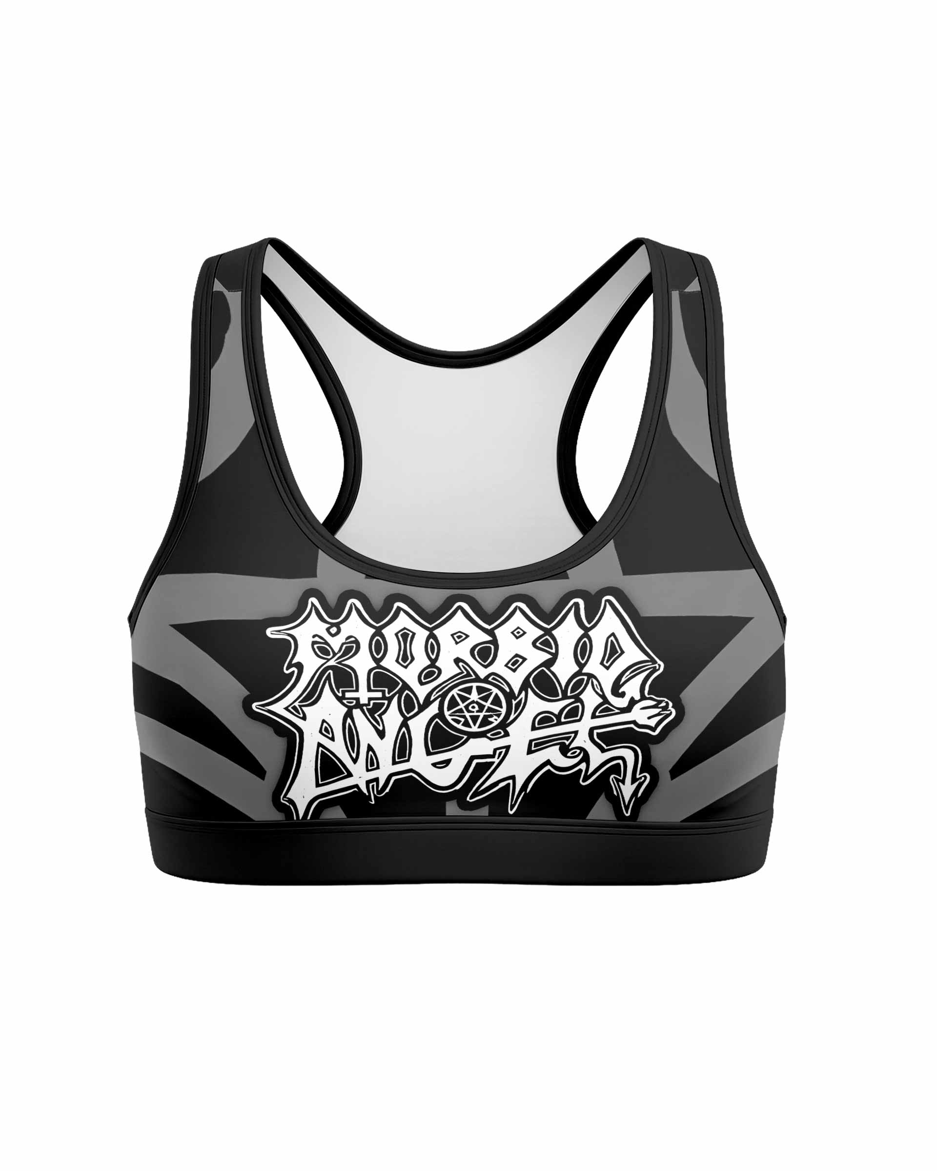 Morbid Angel Abominations of Desolation Women's Padded Sports Bra - front view mockup