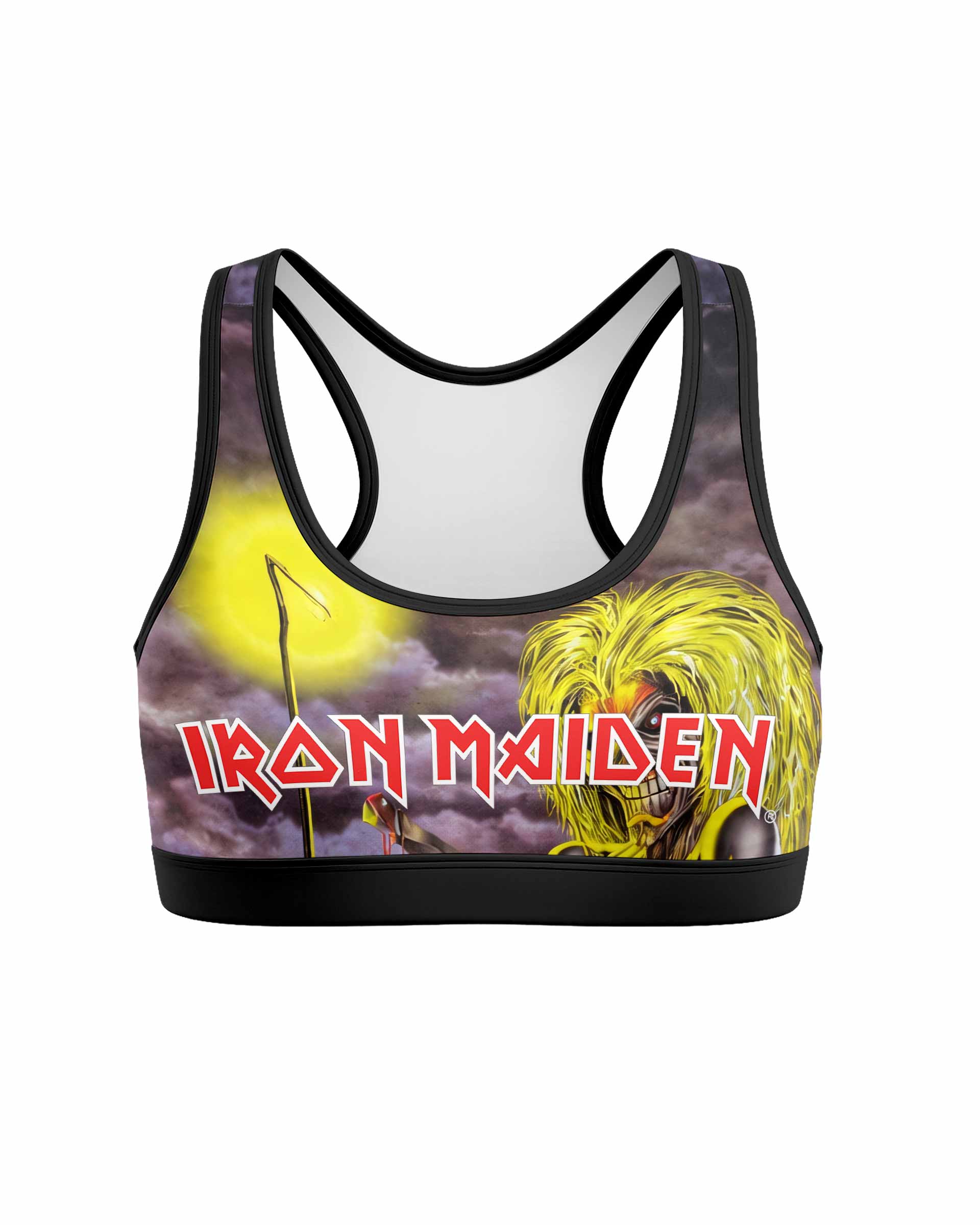 Killers Iron Maiden Women's Padded Sports Bra - front view mockup