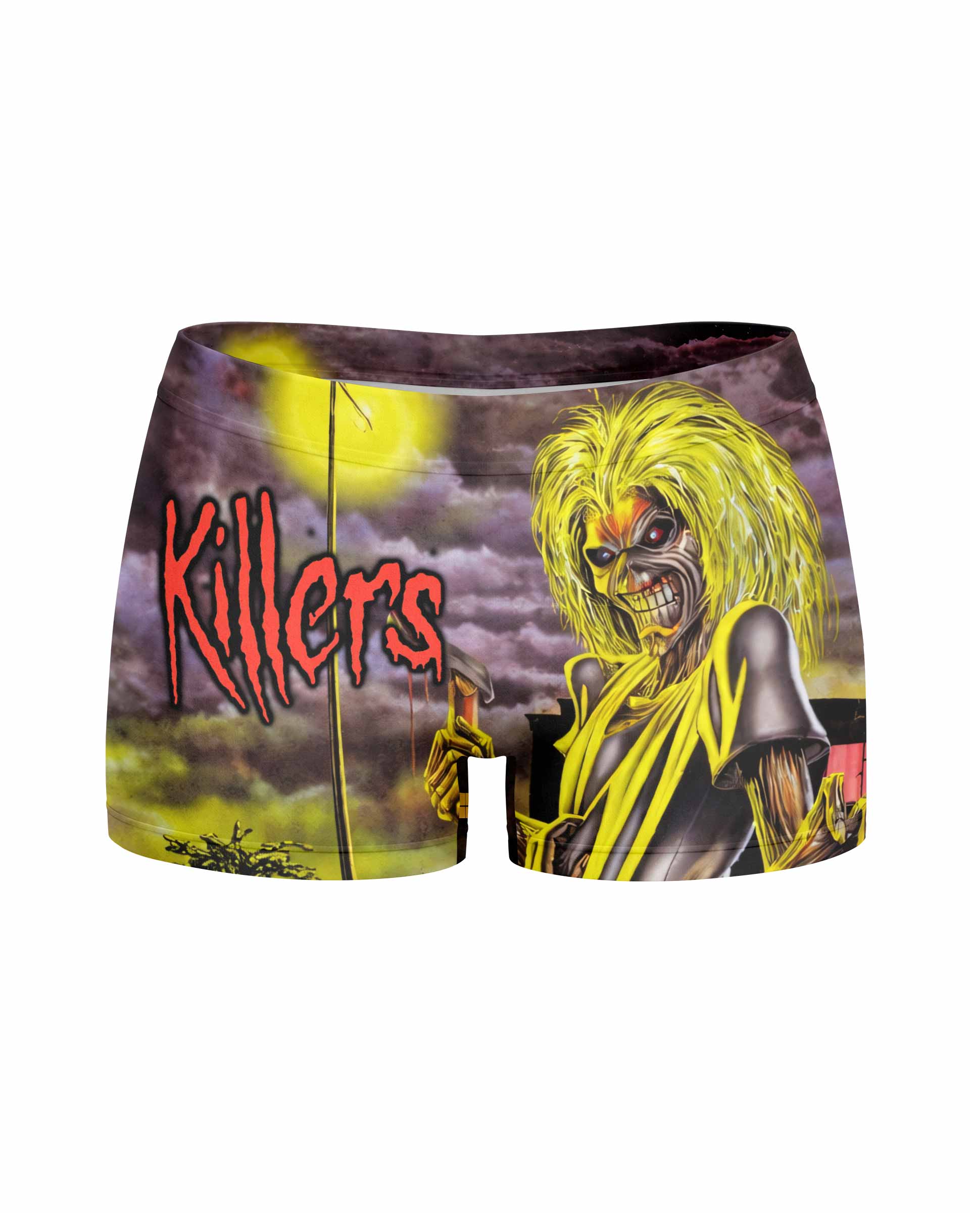 Killers Iron Maiden Women's Yoga Shorts - front view mockup