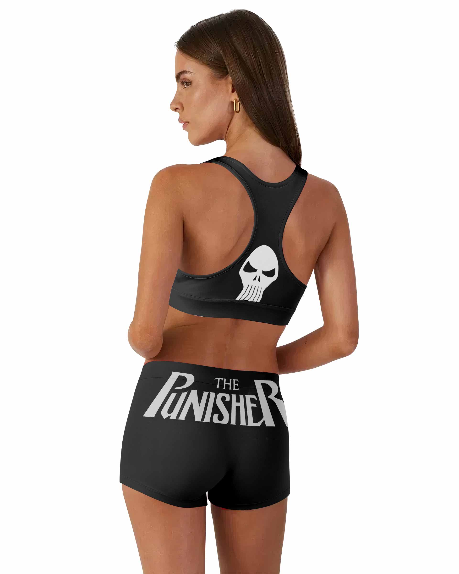 The Punisher Comic Frank Castle Women's Workout Set - back lifestyle view