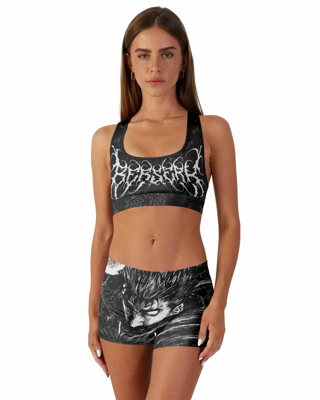 Berserk Forged In Blood Women's Workout Set - front lifestyle view