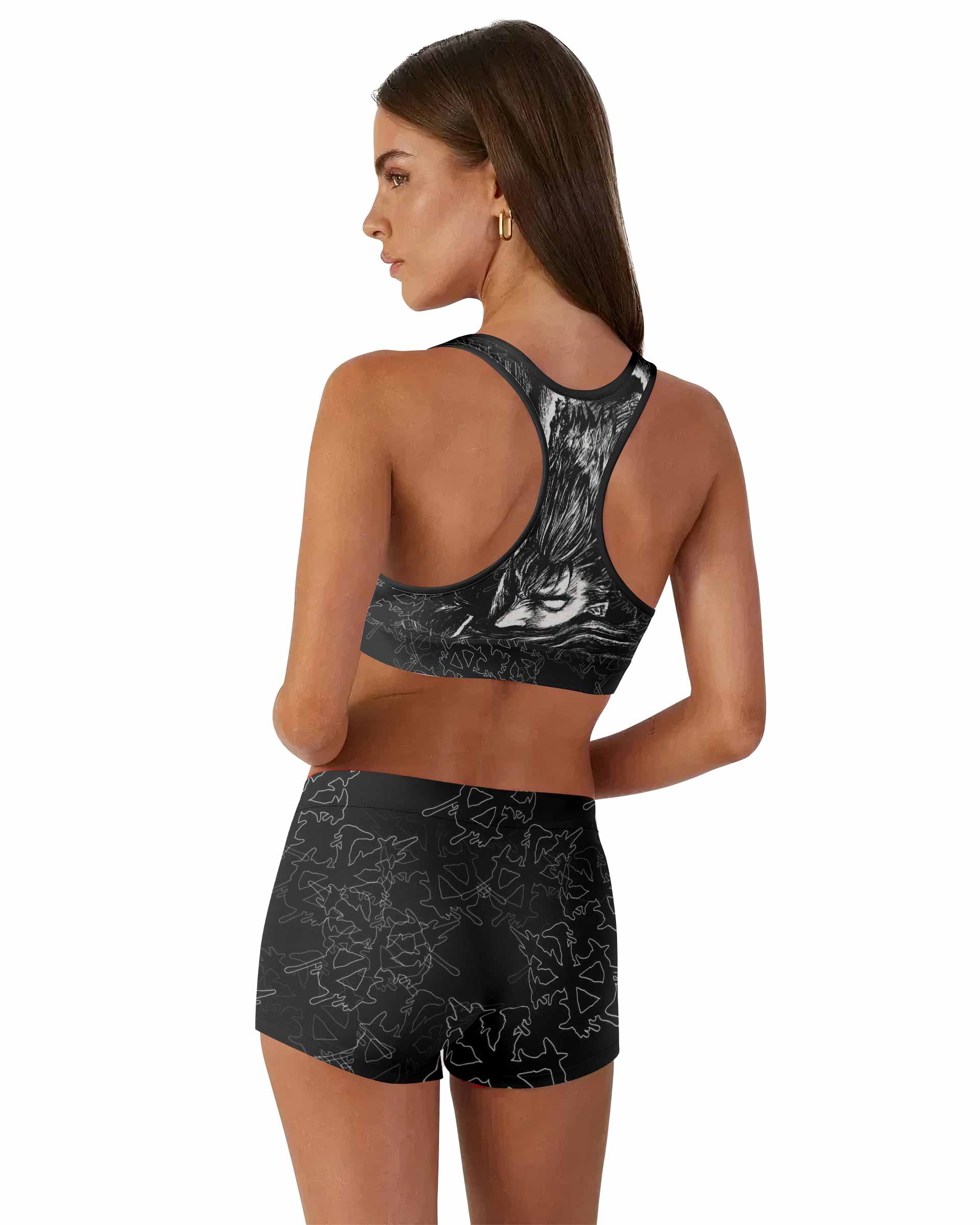Berserk Forged In Blood Women's Workout Set - back lifestyle view