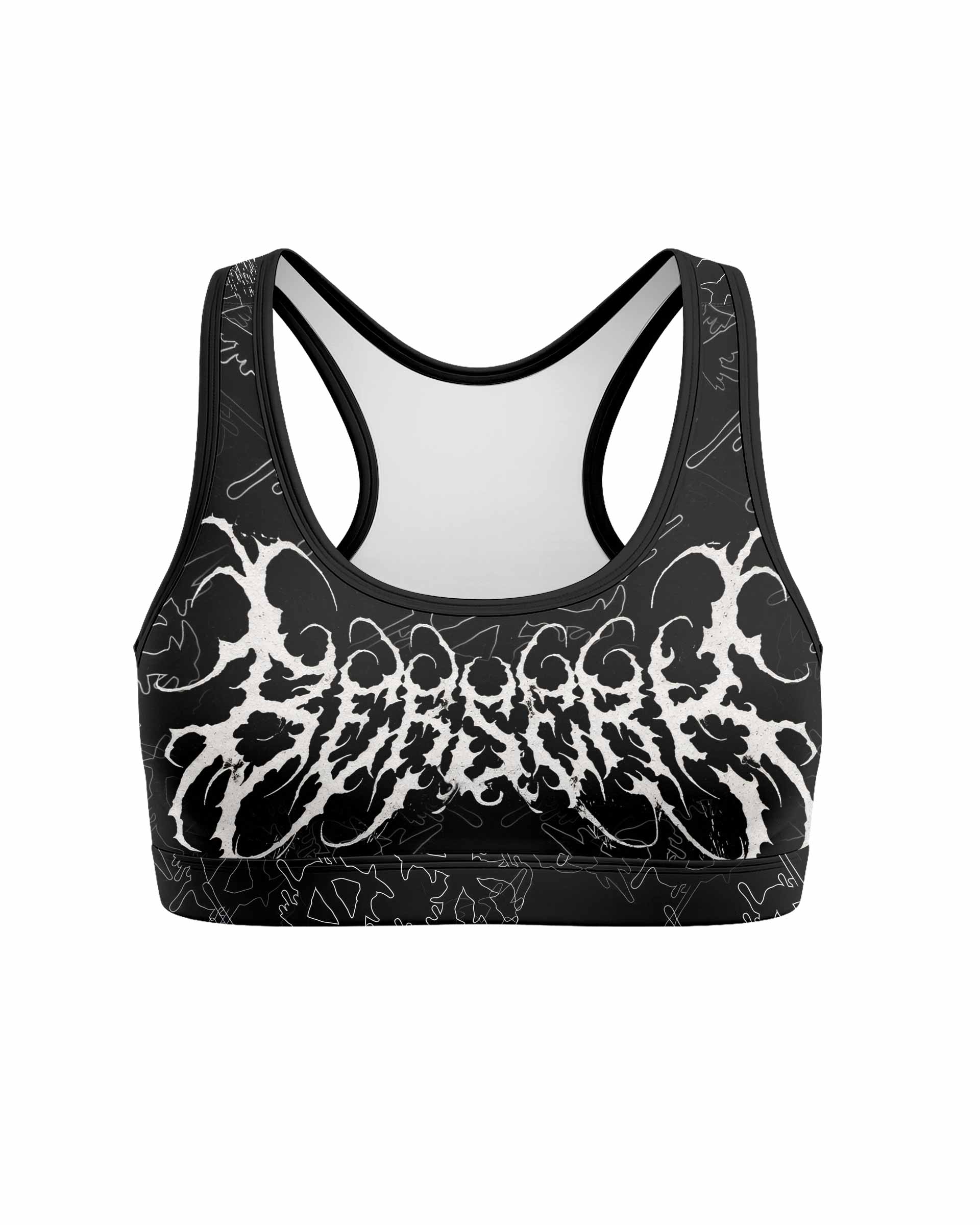 Berserk Forged In Blood Women's Padded Sports Bra - front view mockup