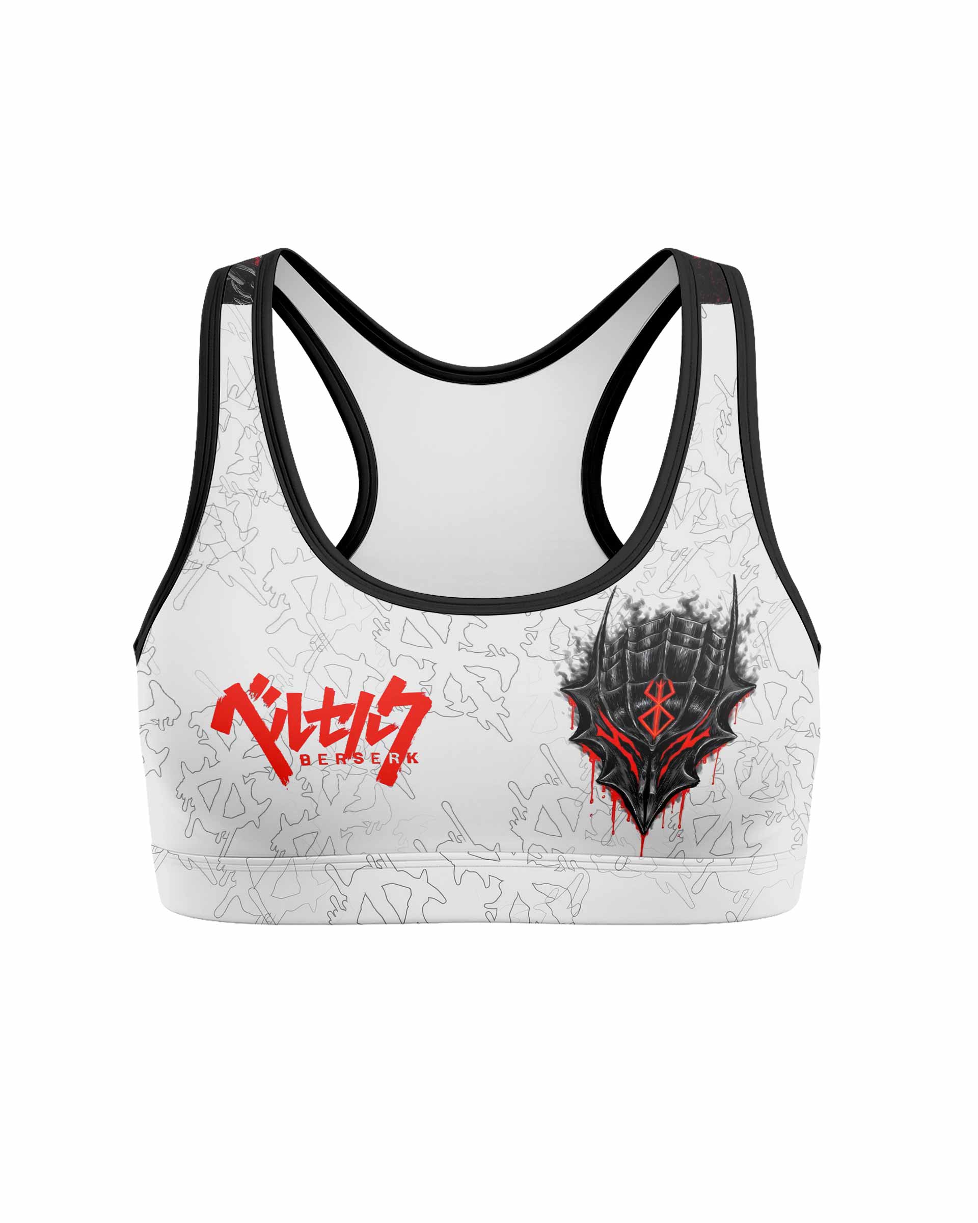 Berserk Berserker Armor Women's Padded Sports Bra - front view mockup