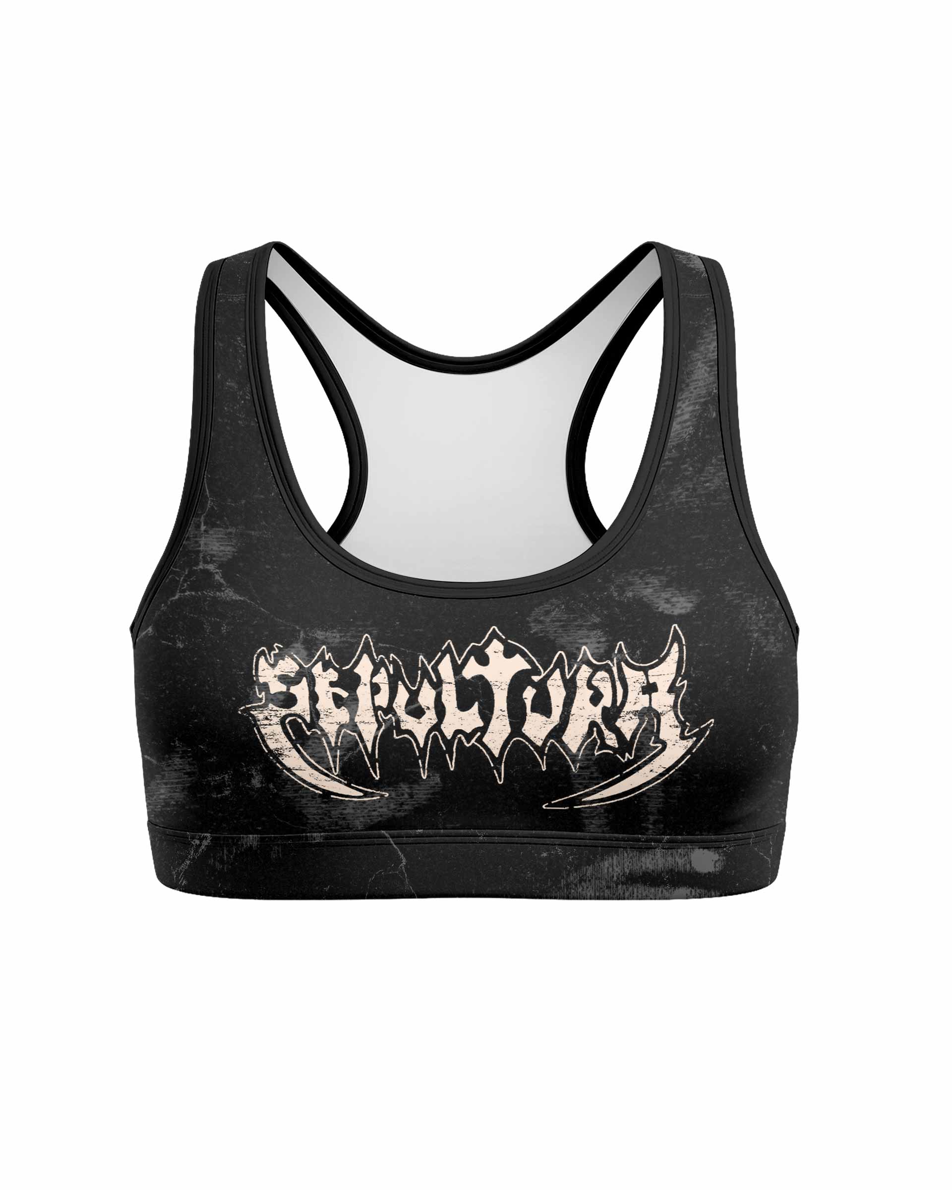 Sepultura Beneath the Remains Women's Padded Sports Bra - front view mockup