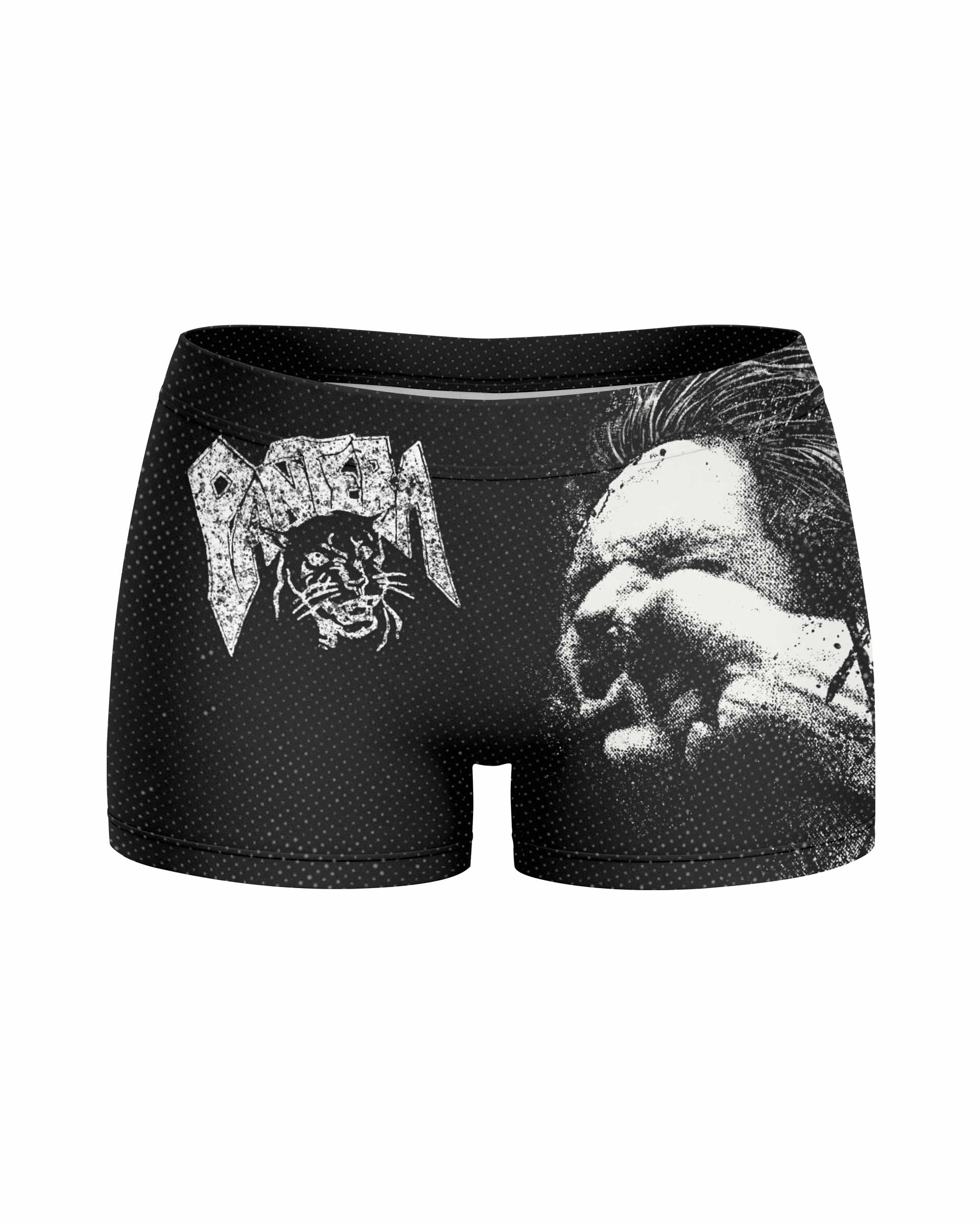 Vulgar Display of Power Pantera Women's Yoga Shorts - front view mockup