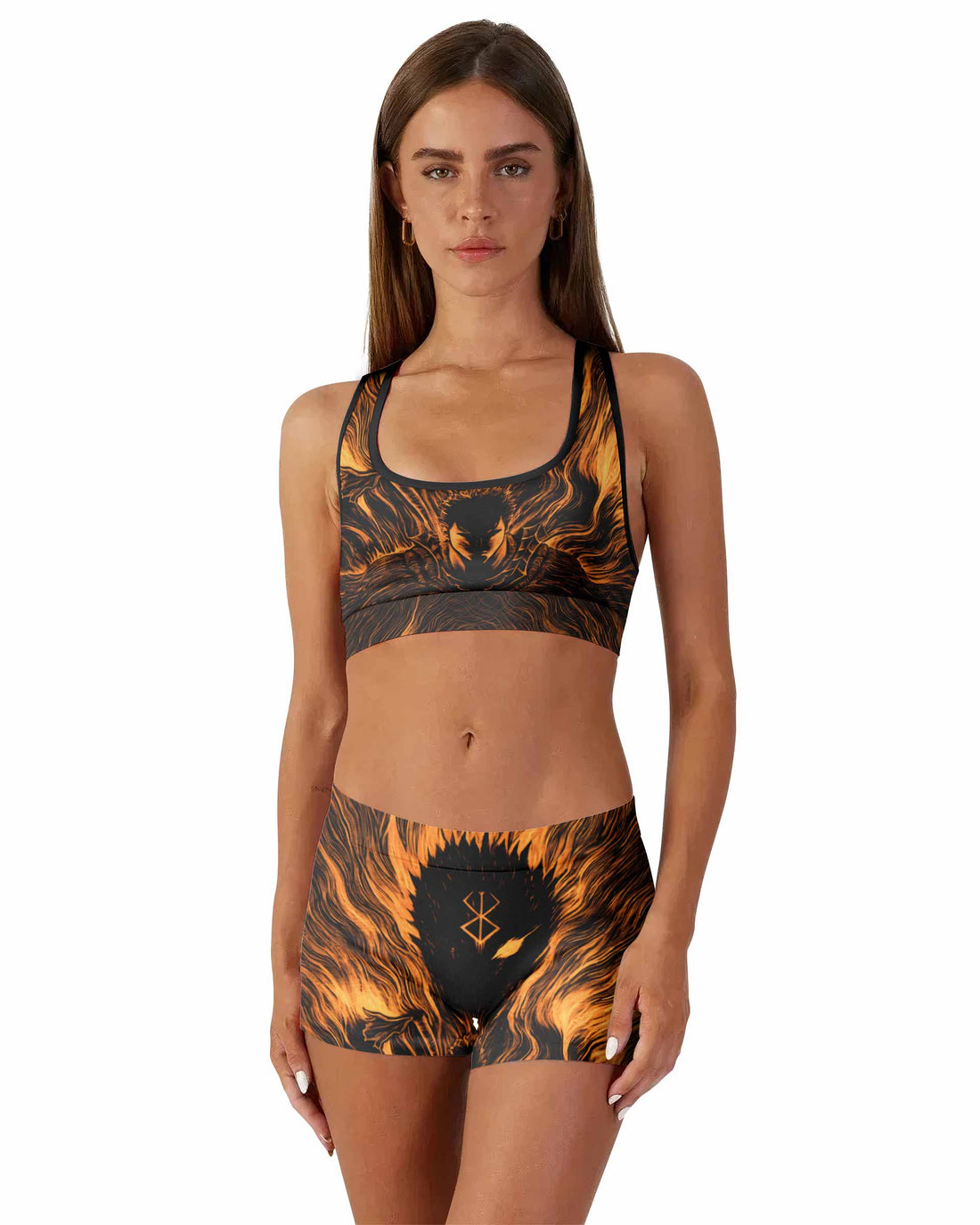 Beast of Darkness Berserk Women's Workout Set - front lifestyle view