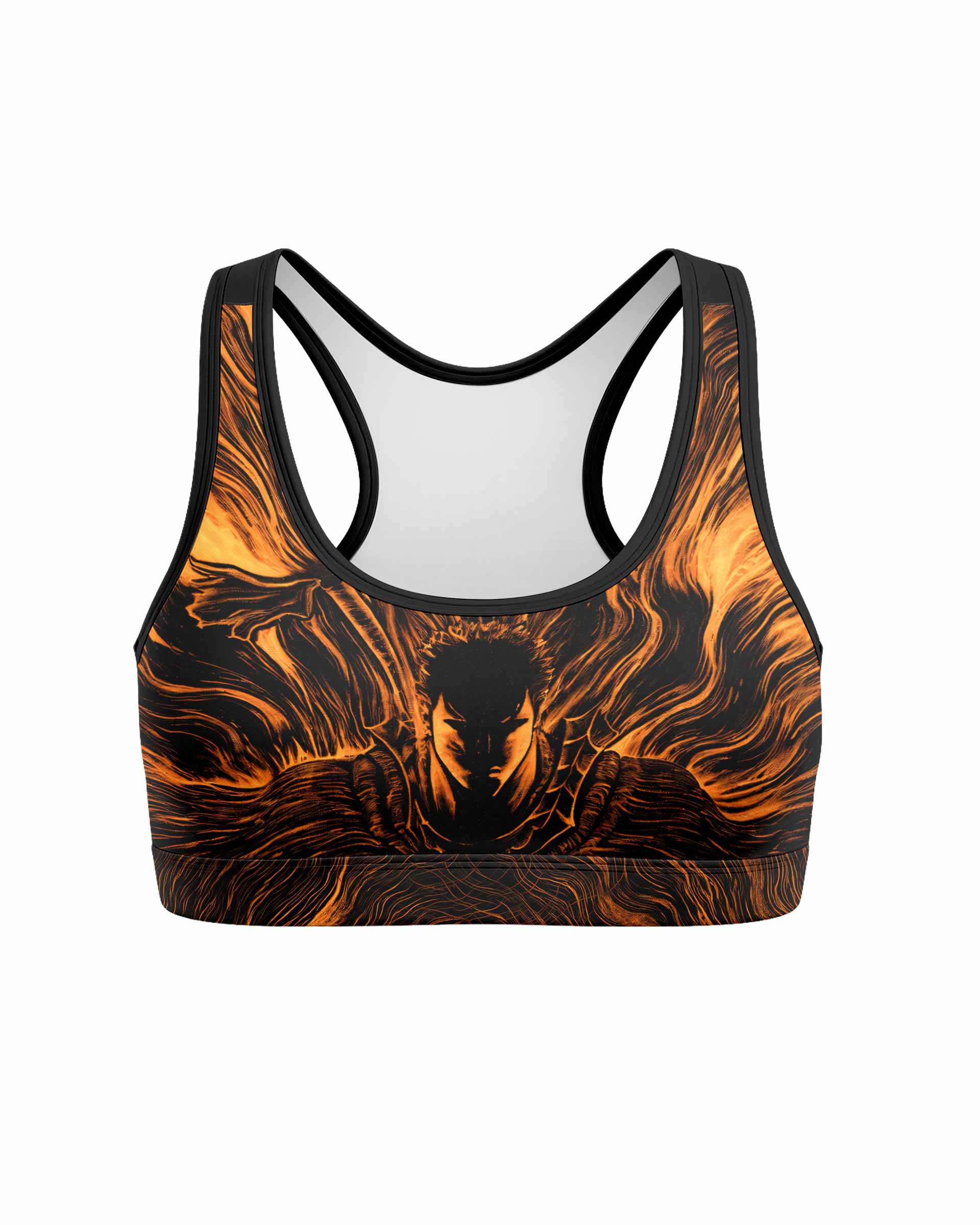 Beast of Darkness Berserk Women's Padded Sports Bra - front view mockup