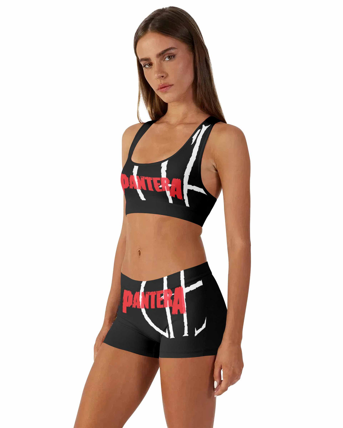 Pantera Cowboys From Hell Logo Women's Workout Set - front lifestyle view
