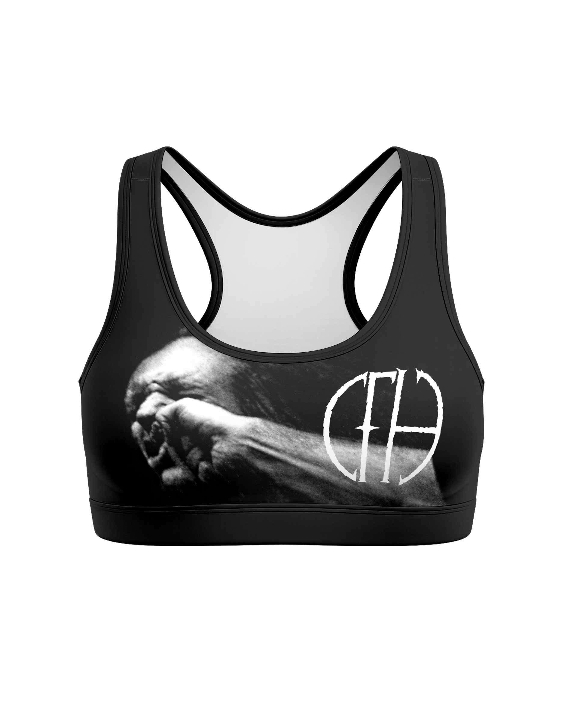 Pantera Stronger Than All Women's Padded Sports Bra - front view mockup