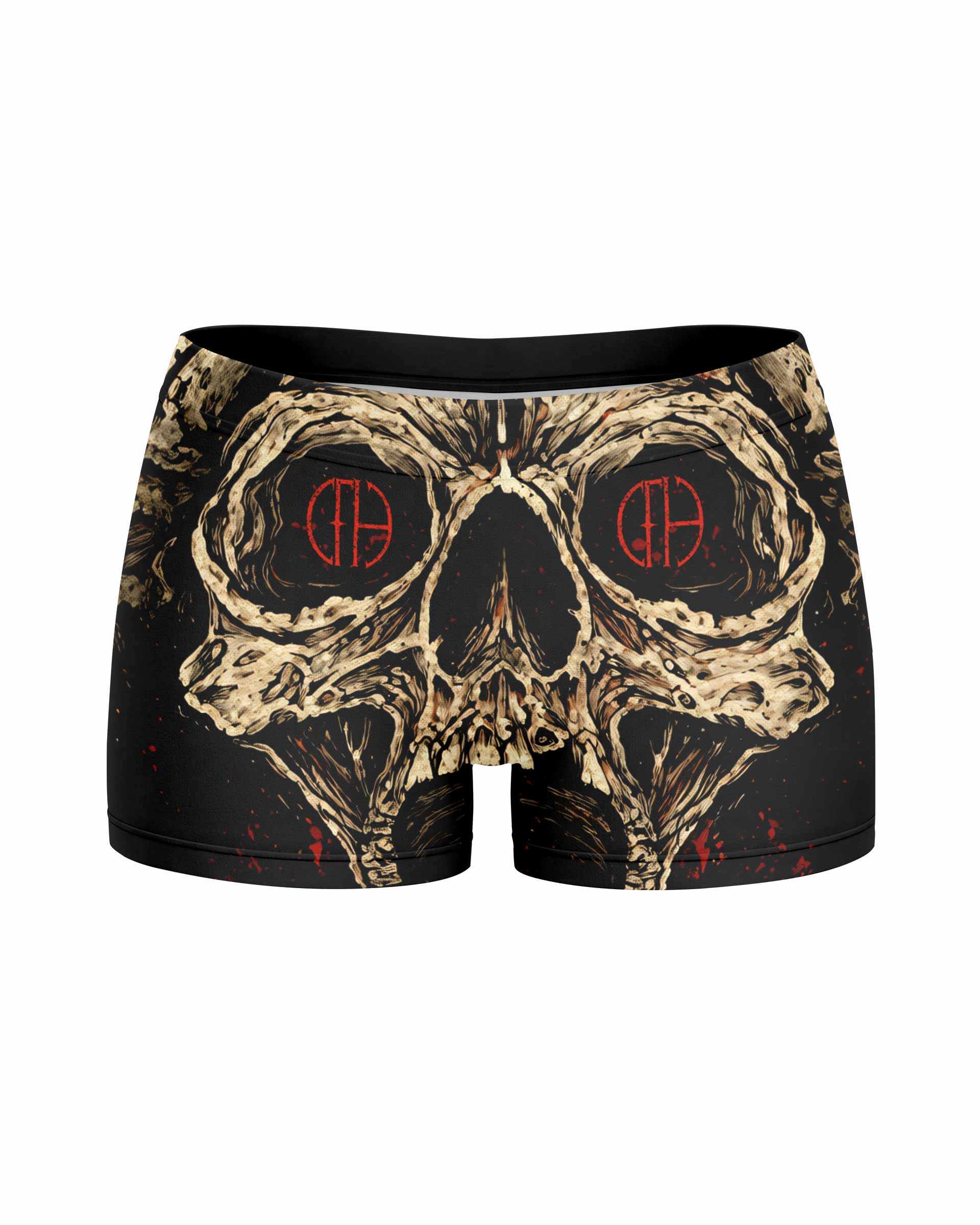 Pantera Mouth for War Women's Yoga Shorts - front view mockup