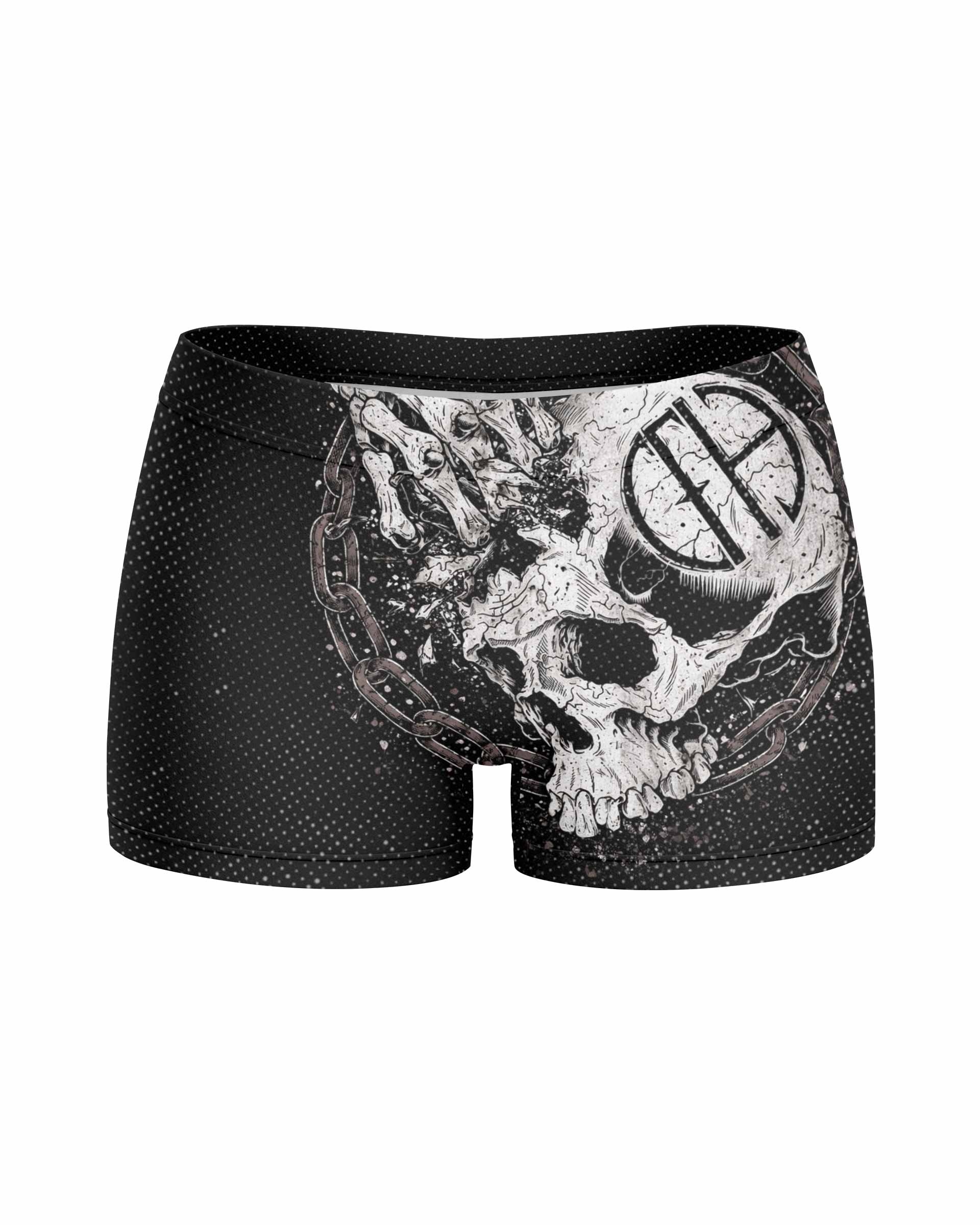 Pantera Walk Skull Women's Yoga Shorts - front view mockup