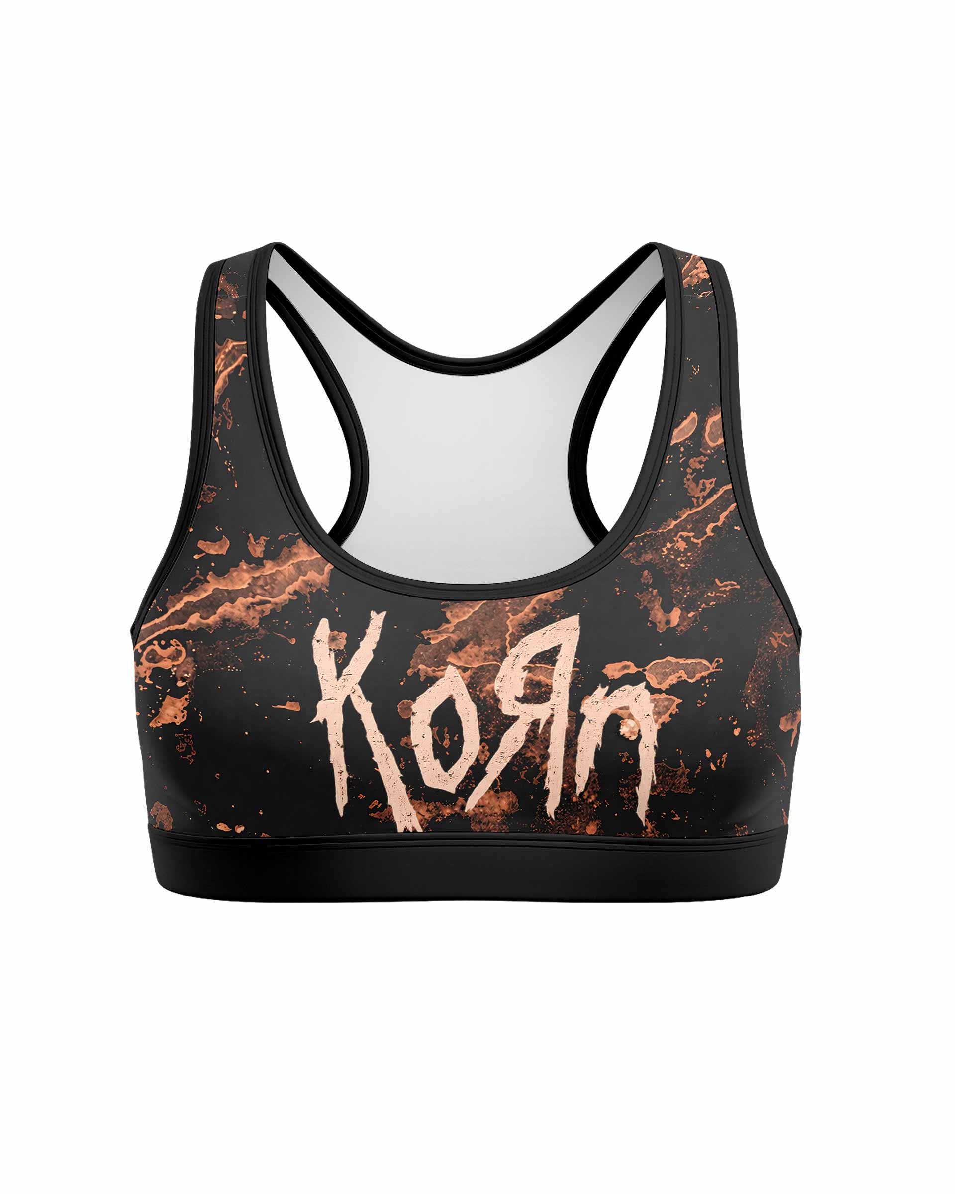 Korn Are You Ready Women's Padded Sports Bra - front view mockup