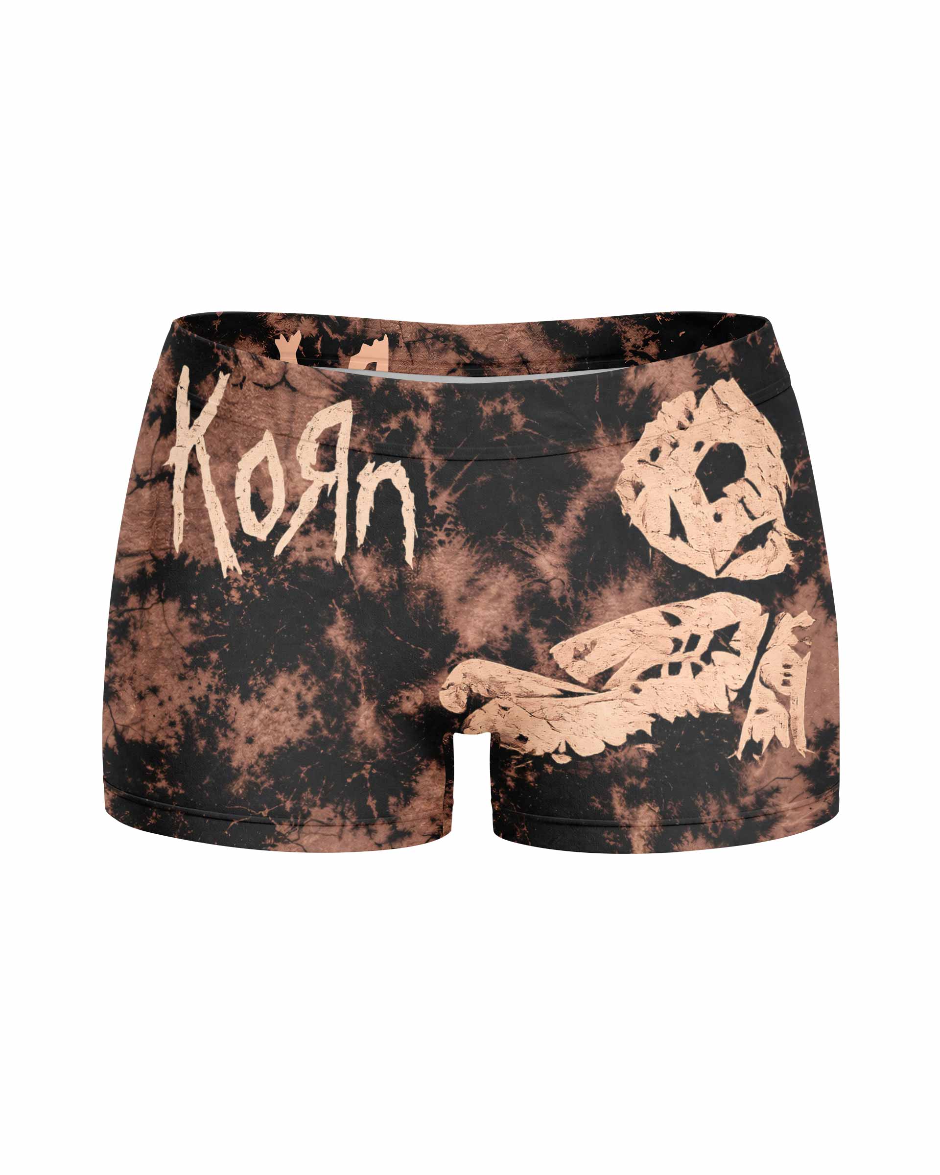 Korn Are You Ready Women's Yoga Shorts - front view mockup