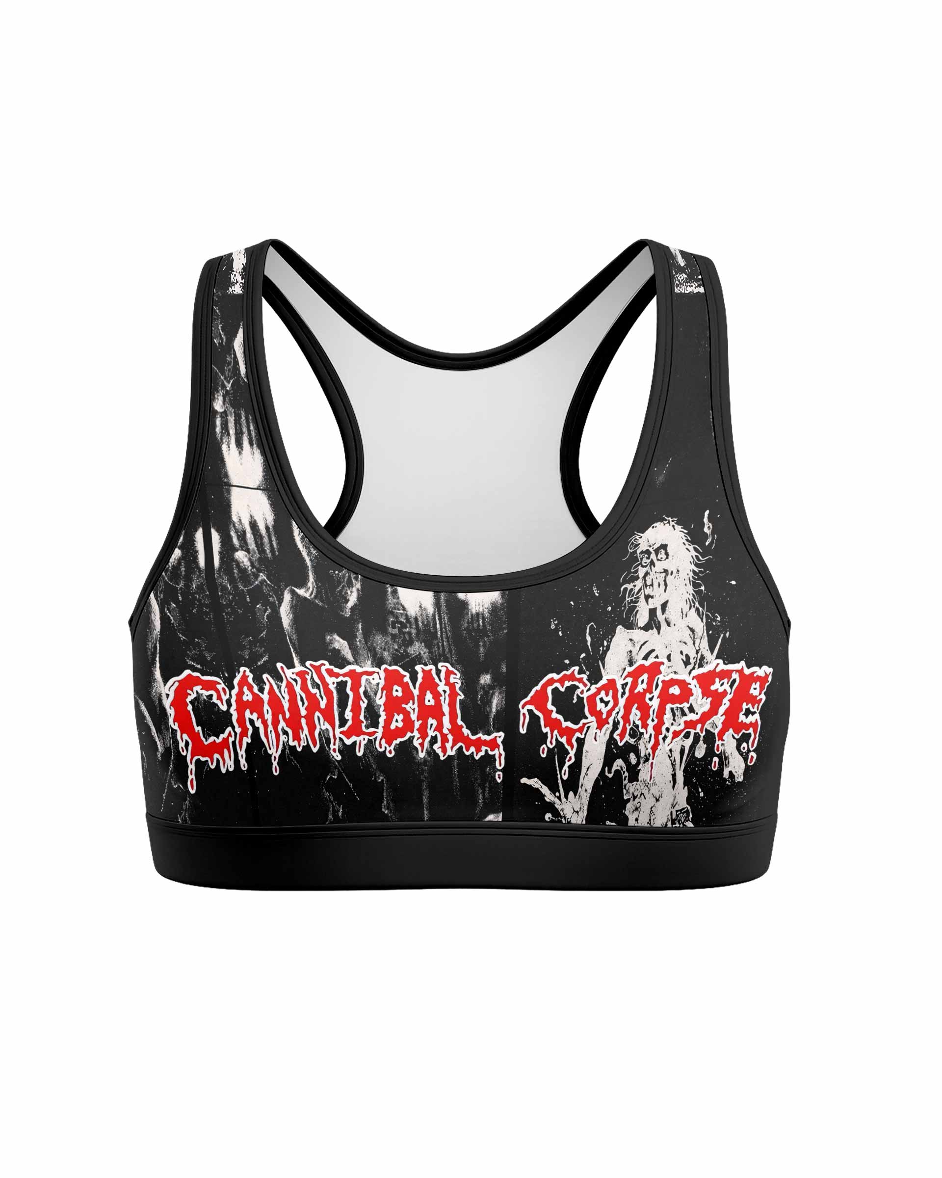 Cannibal Corpse Horror Women's Padded Sports Bra - front view mockup