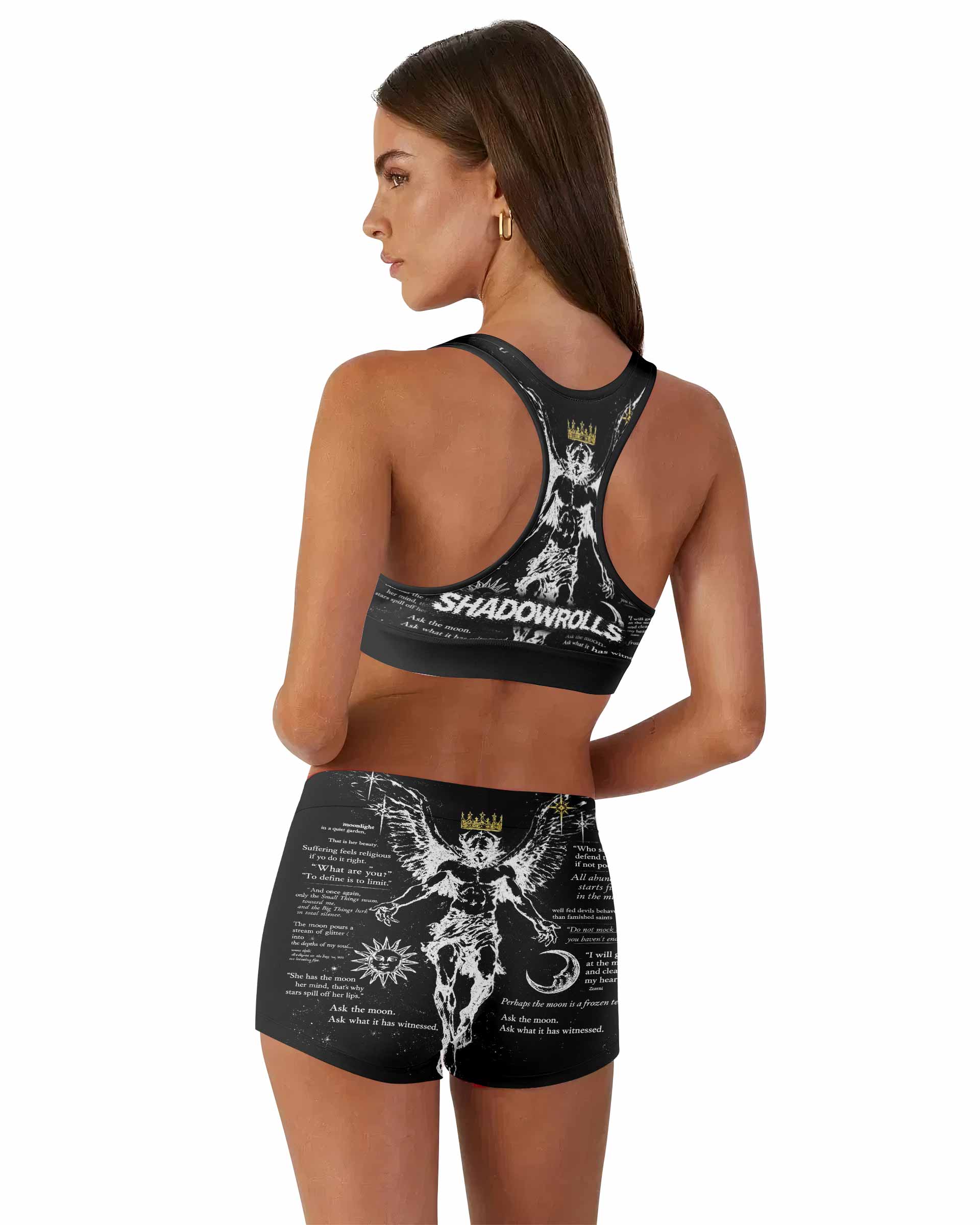 The Messenger Has Arrived Black Women's Workout Set - back lifestyle view