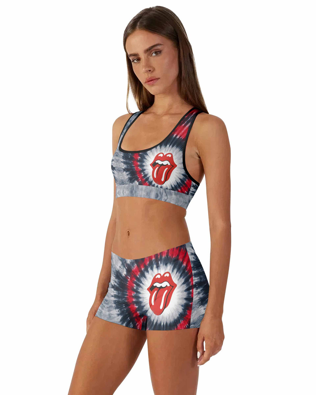 The Rolling Stones Women's Workout Set - front lifestyle view