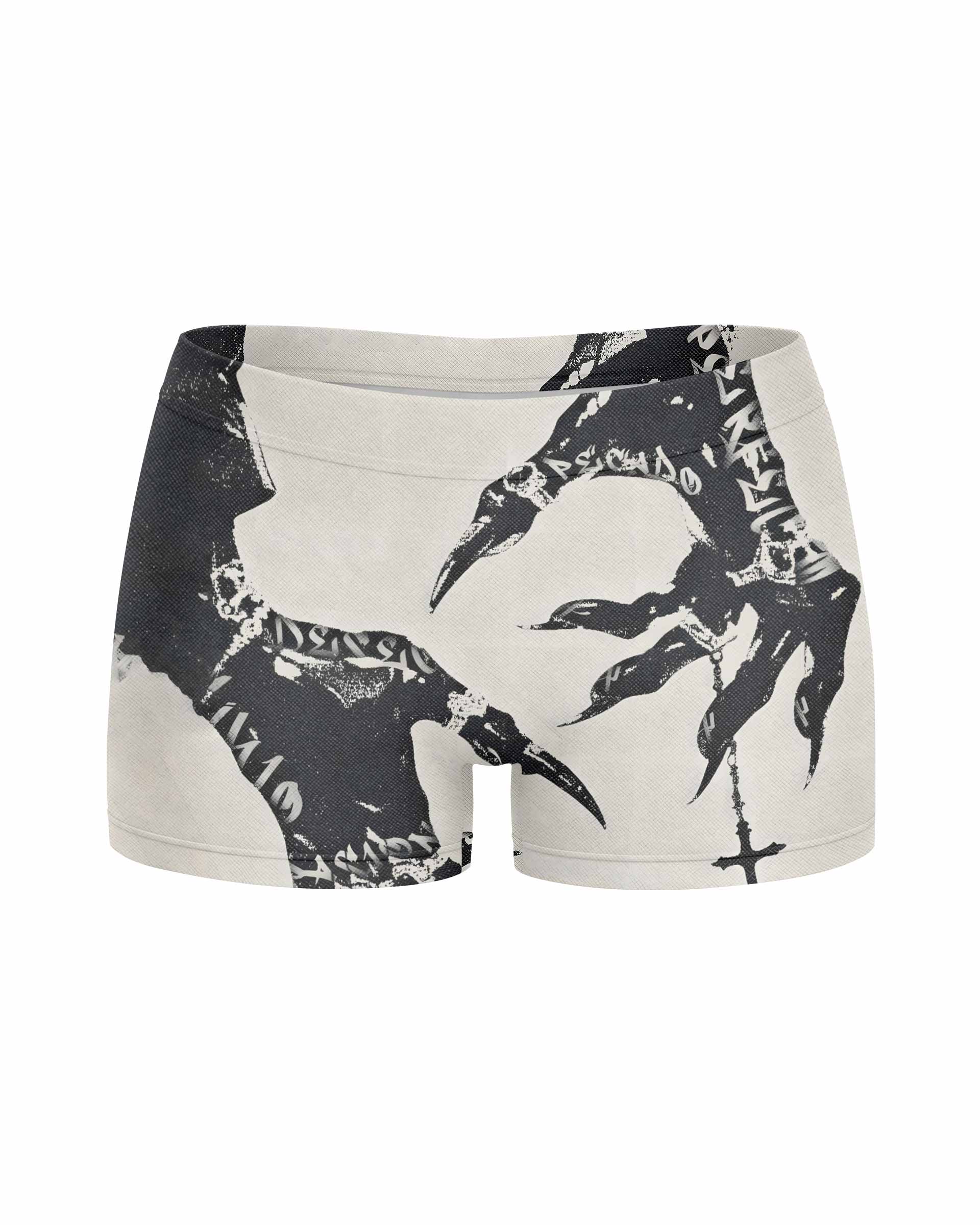 Monster Claw with Cross Women's Yoga Shorts - front view mockup