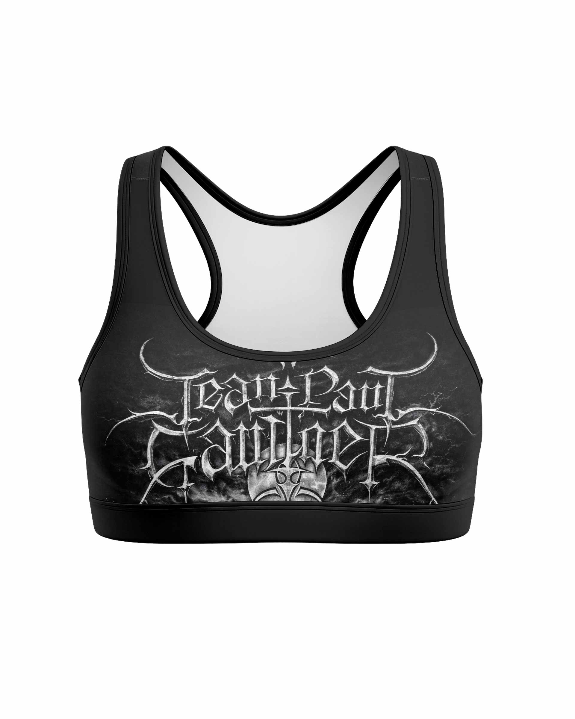 Jean Paul Gaultier Satan Women's Padded Sports Bra - front view mockup