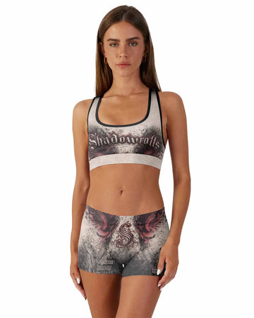 Grunge Smoke Gothic Women's Workout Set - front lifestyle view