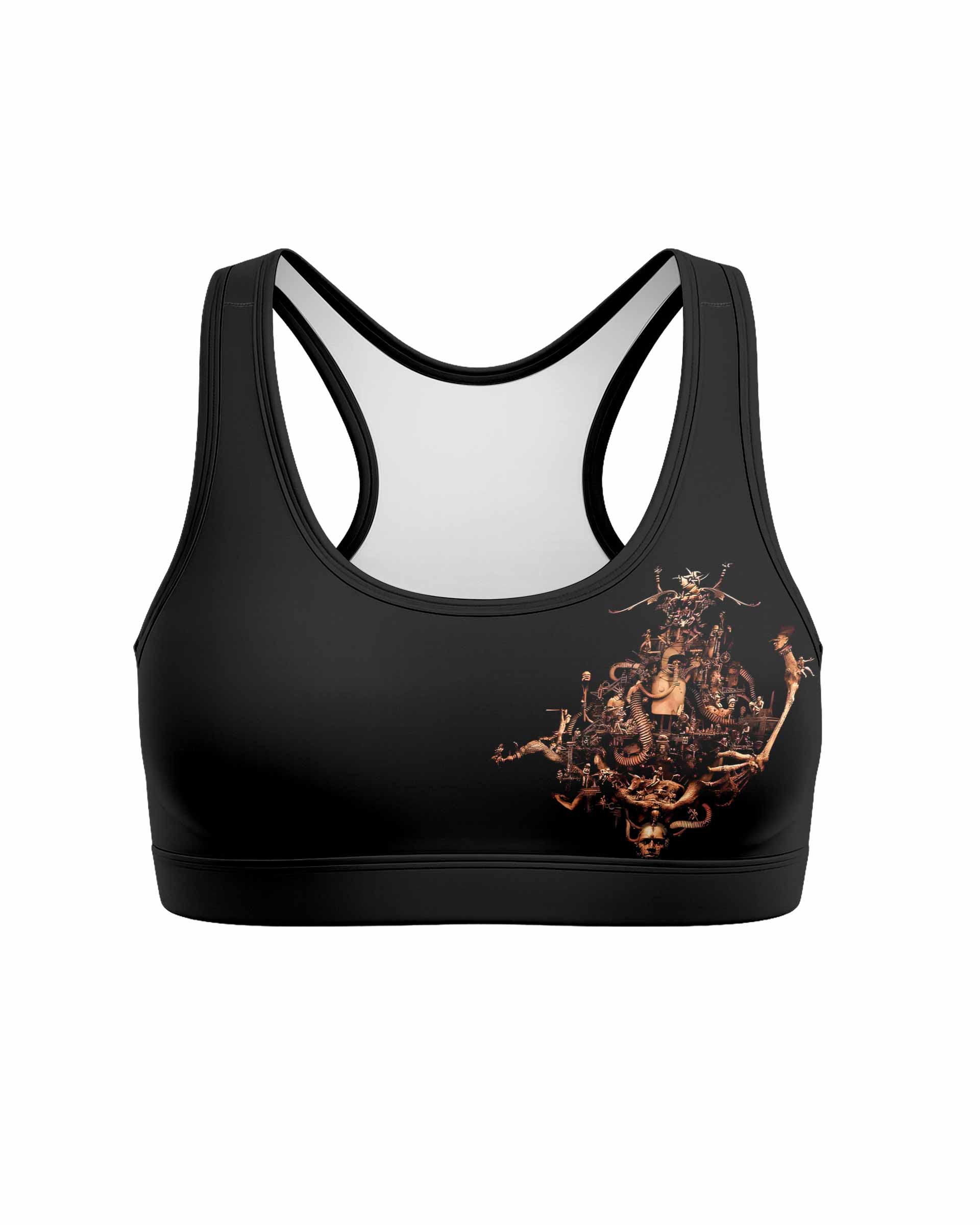 Sepultura A-Lex Women's Padded Sports Bra - front view mockup