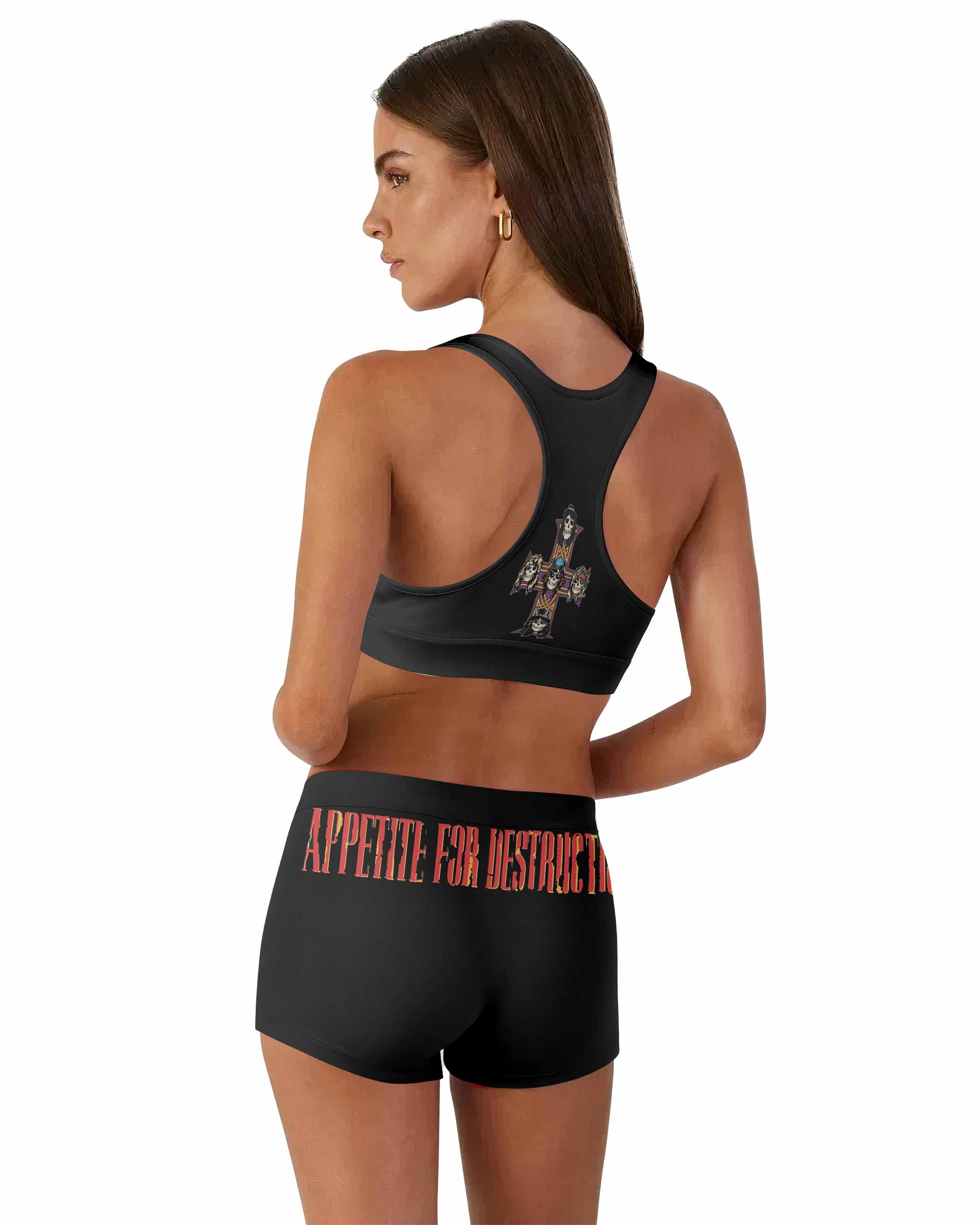 Appetite for Destruction Guns N' Roses Women's Workout Set - back lifestyle view