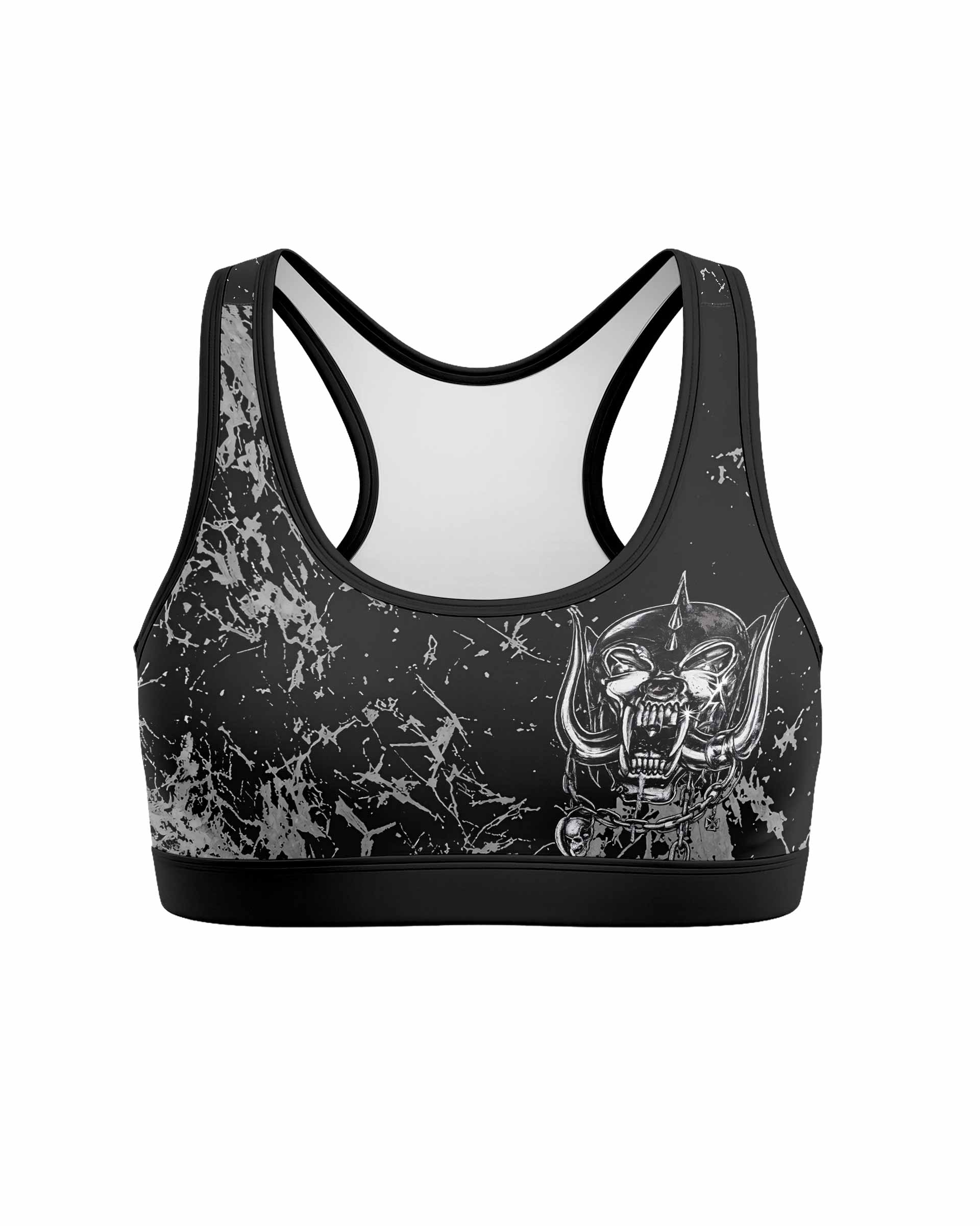 Motörhead The Wörld Is Yours Women's Padded Sports Bra - front view mockup