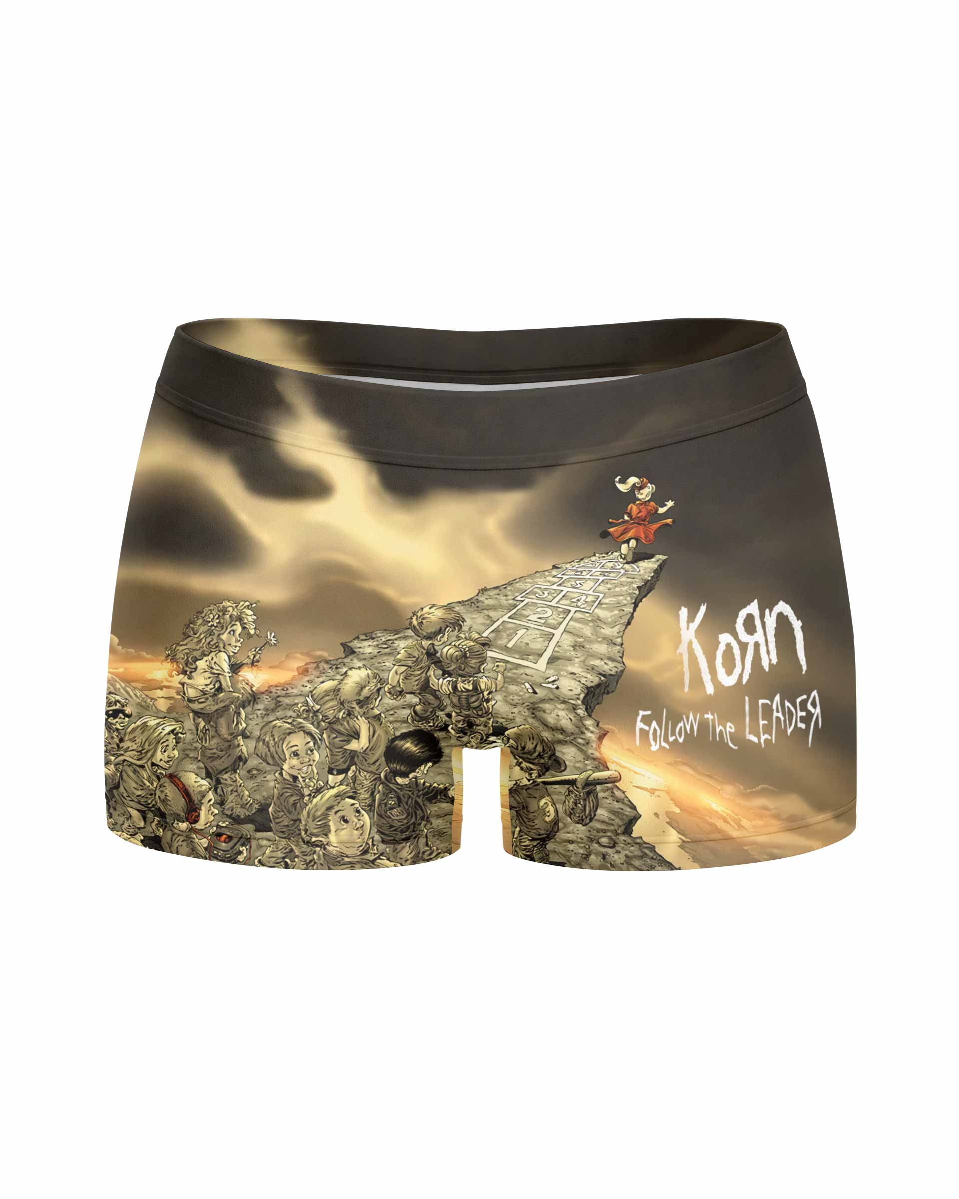Korn Follow the Leader Women's Yoga Shorts - front view mockup