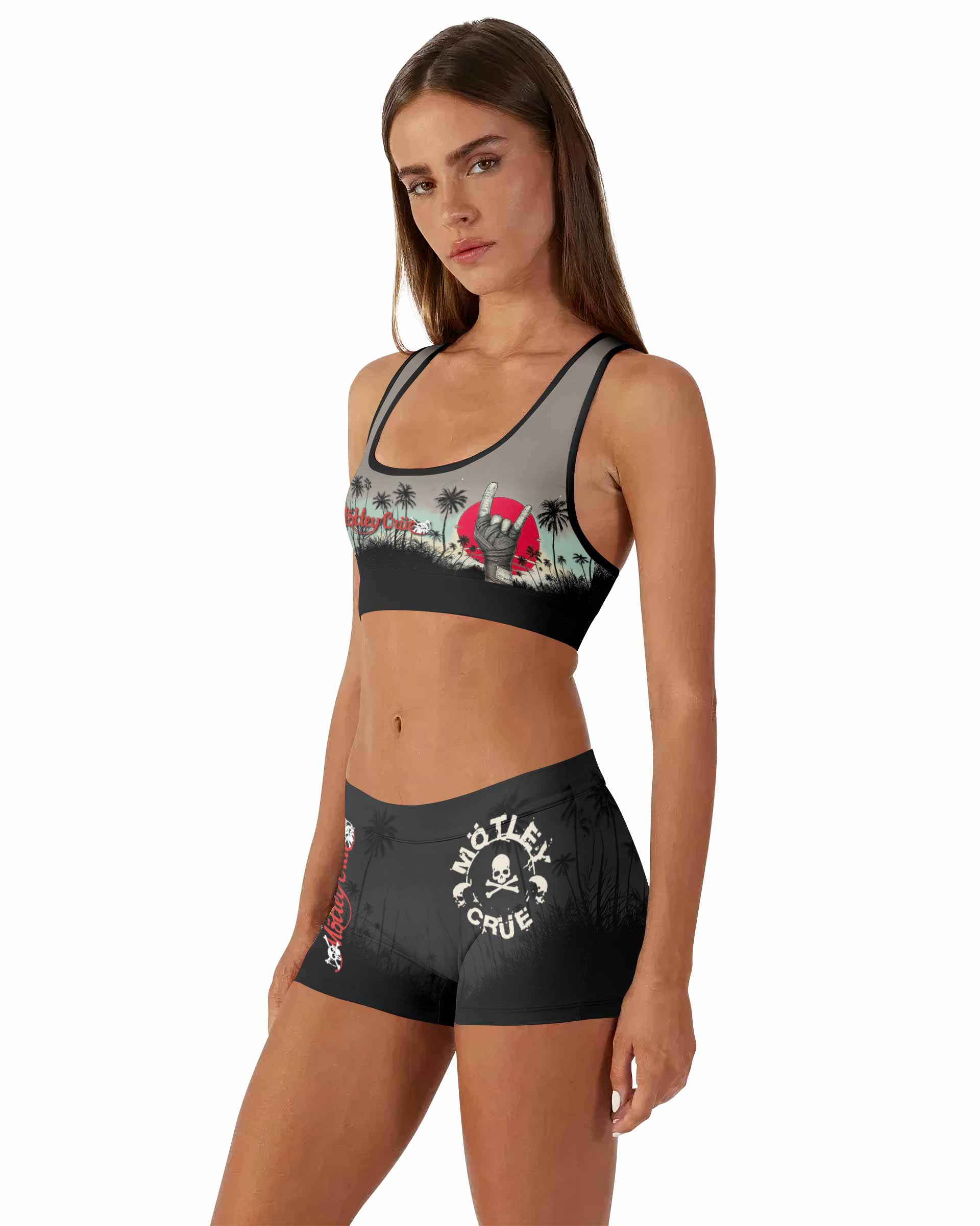 Mötley Crüe Too Fast for Love Women's Workout Set - side lifestyle view