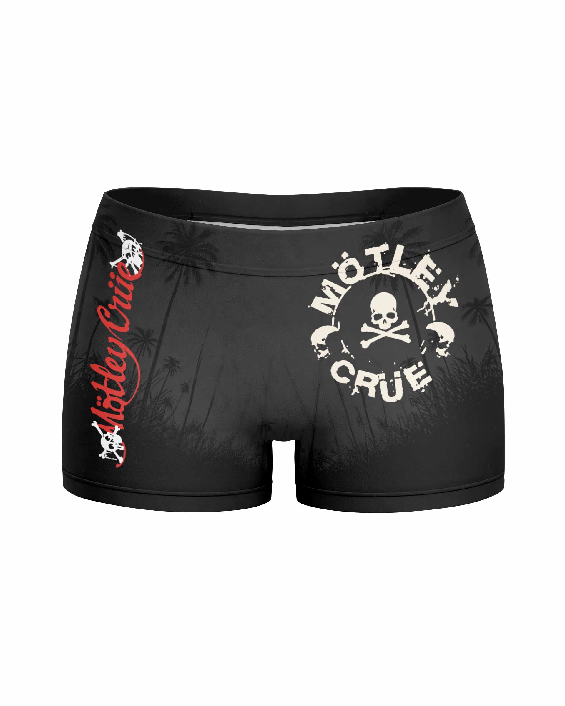 Mötley Crüe Too Fast for Love Women's Yoga Shorts - front view mockup