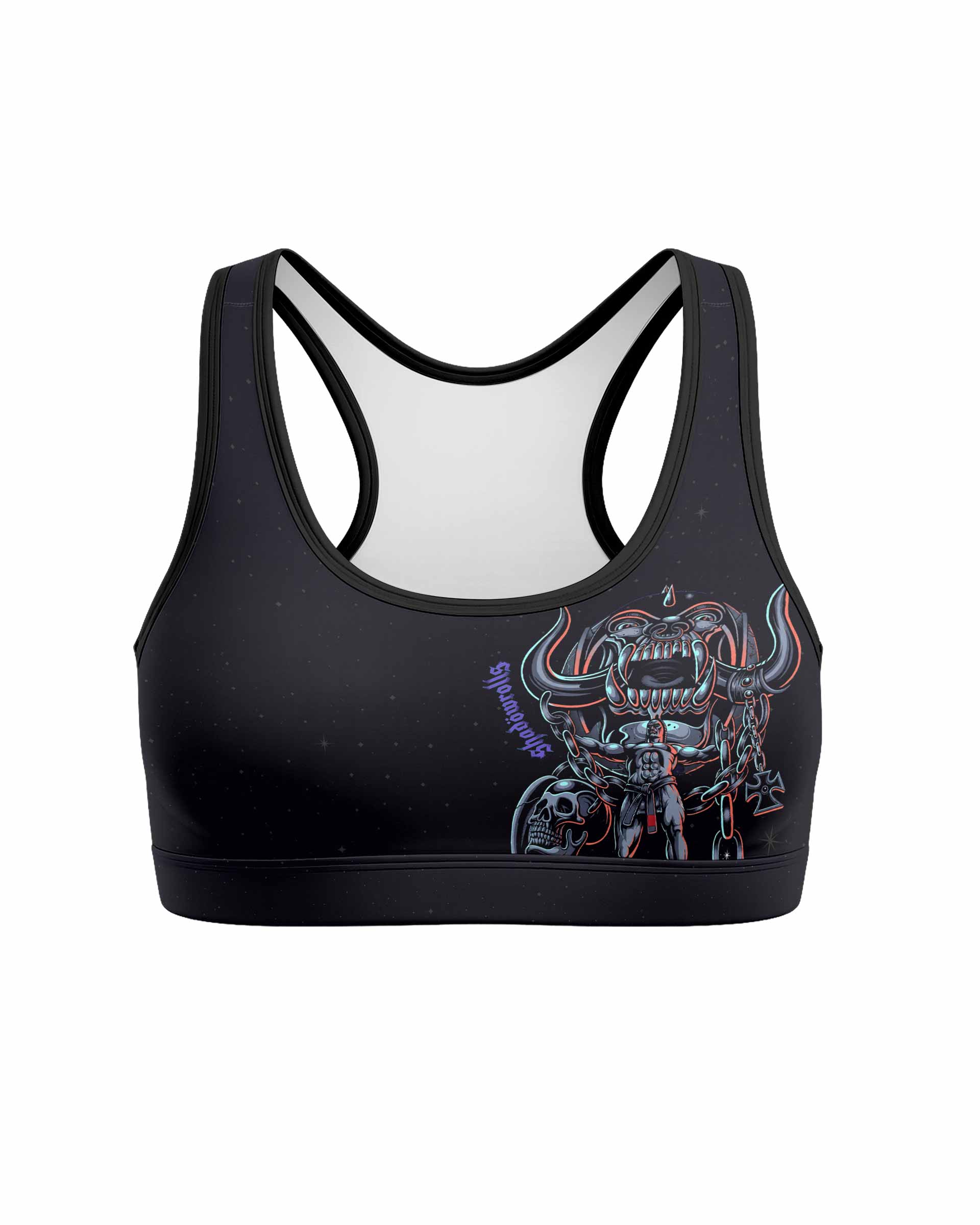 Motörhead England 1978 Women's Padded Sports Bra - front view mockup