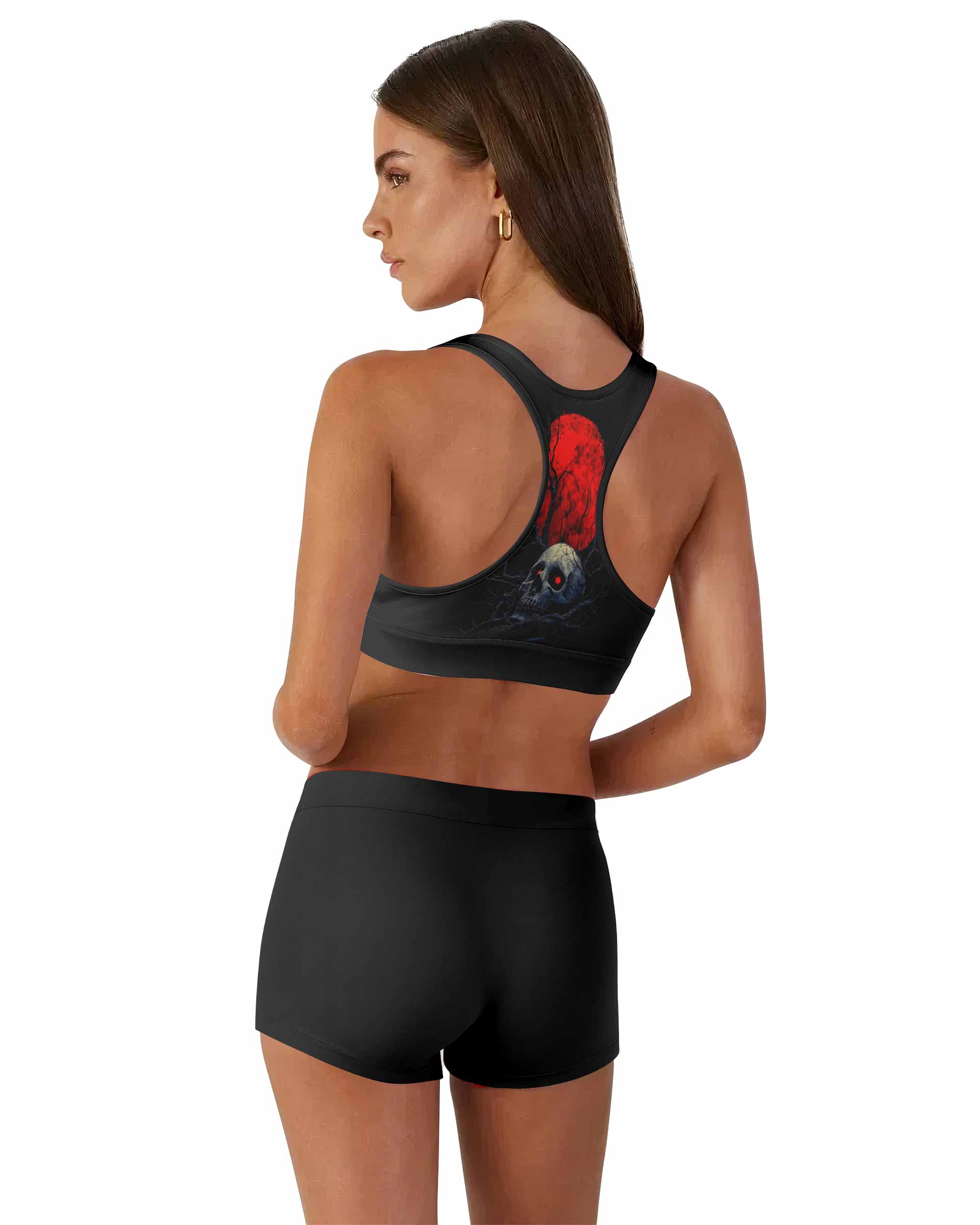 Twin Wolf Apocalypse Women's Workout Set - back lifestyle view