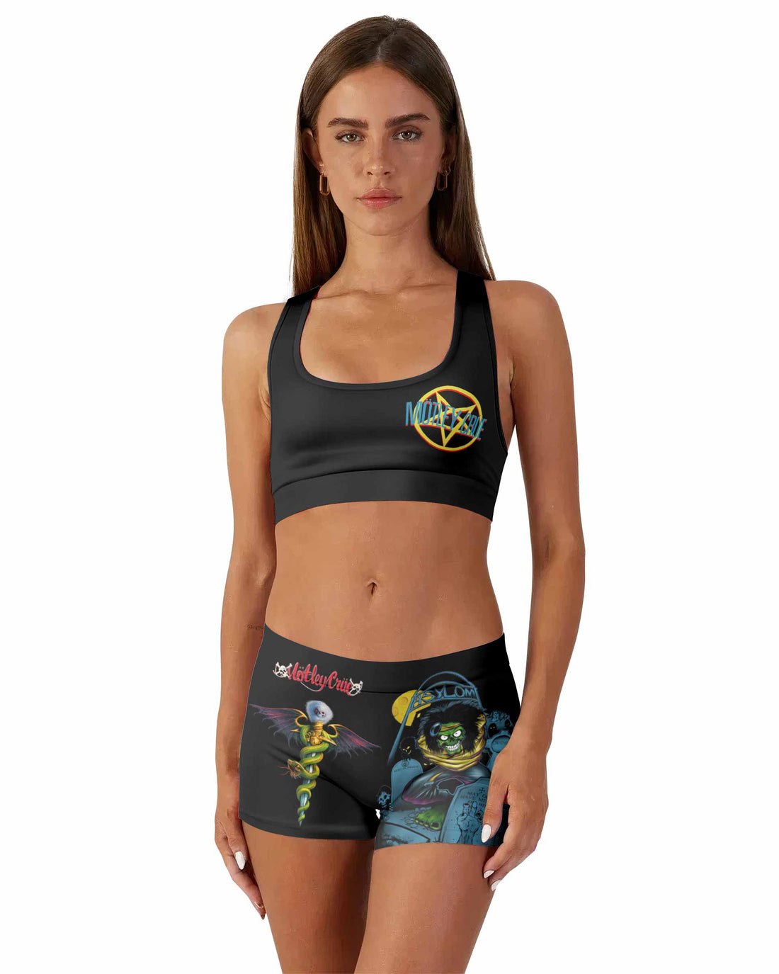 Mötley Crüe Dr. Feelgood Women's Workout Set - front lifestyle view