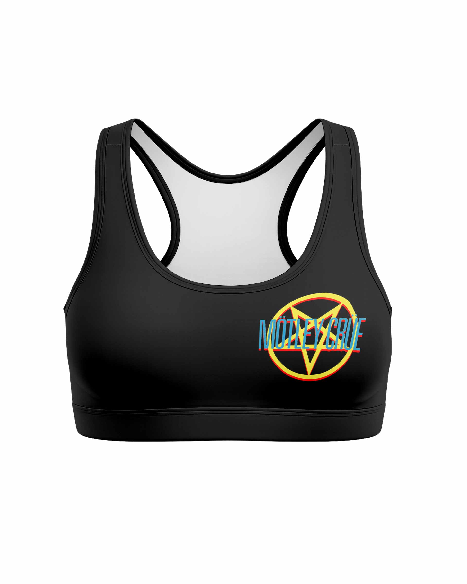 Mötley Crüe Dr. Feelgood Women's Padded Sports Bra - front view mockup