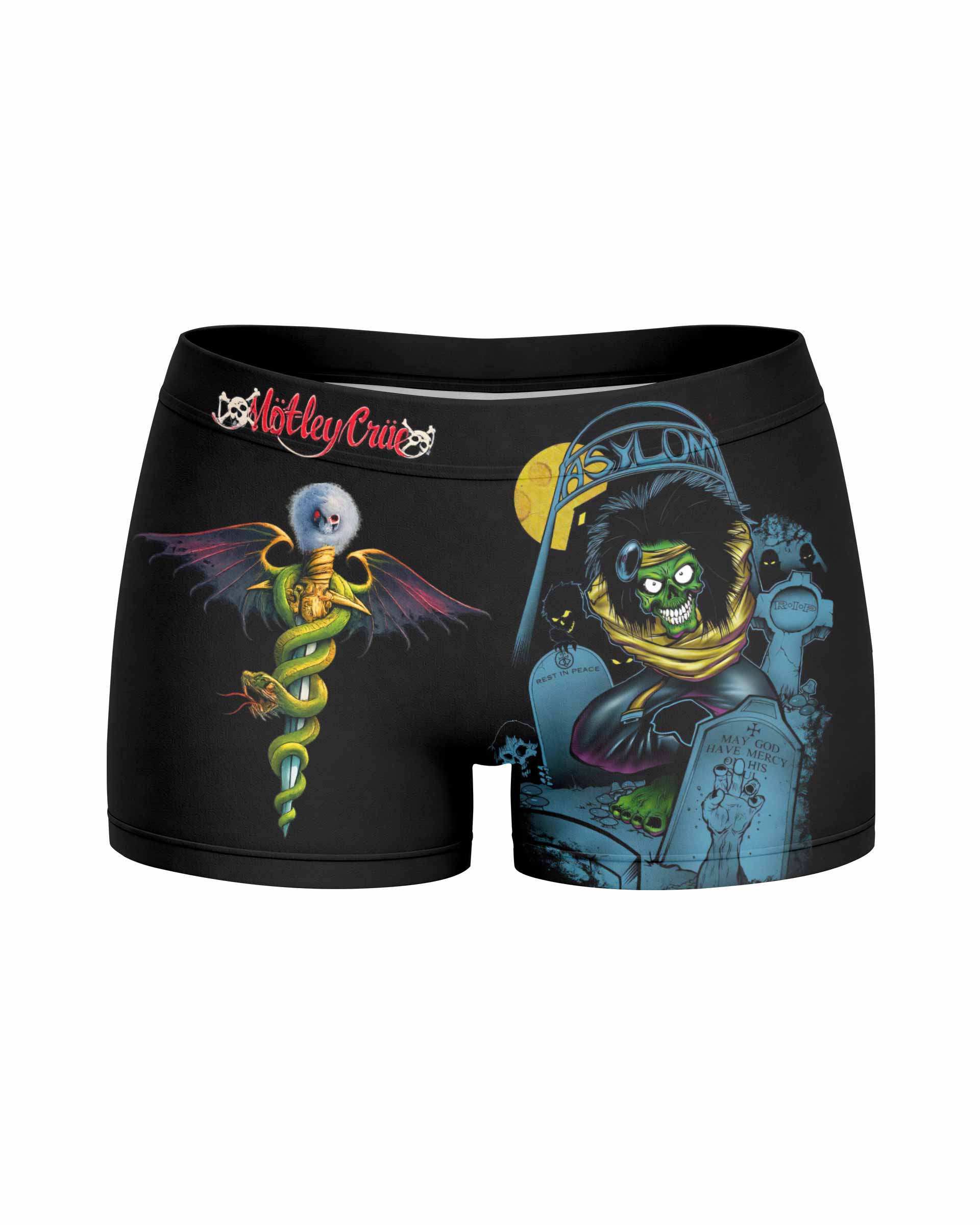 Mötley Crüe Dr. Feelgood Women's Yoga Shorts - front view mockup