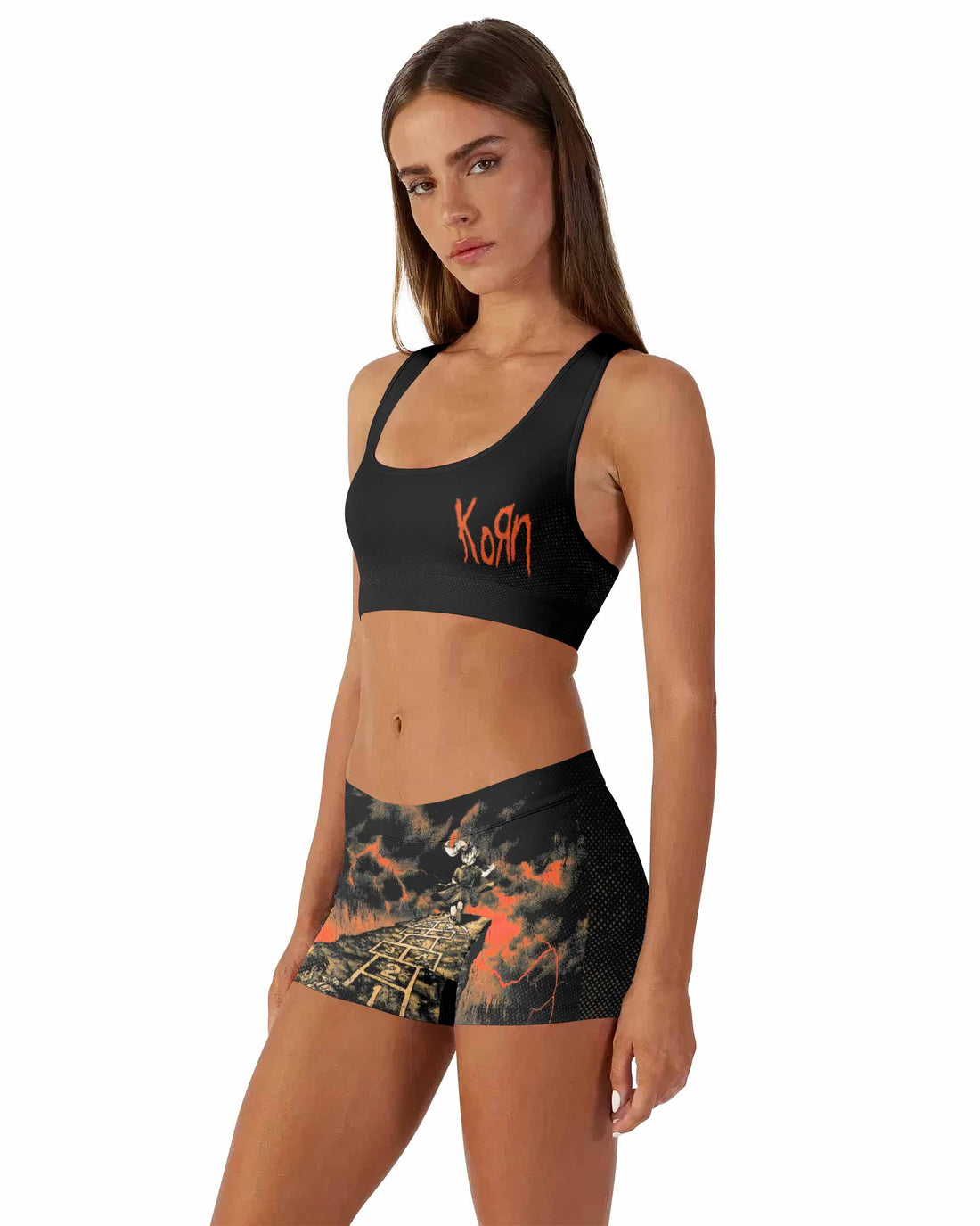 Korn Follow Cliff Women's Workout Set - front lifestyle view