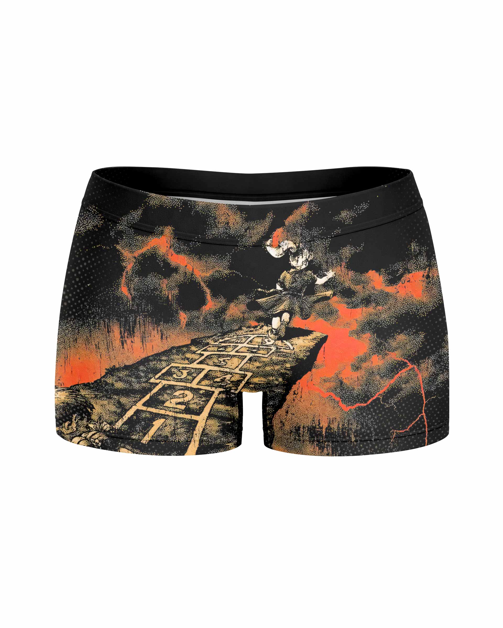 Korn Follow Cliff Women's Yoga Shorts - front view mockup
