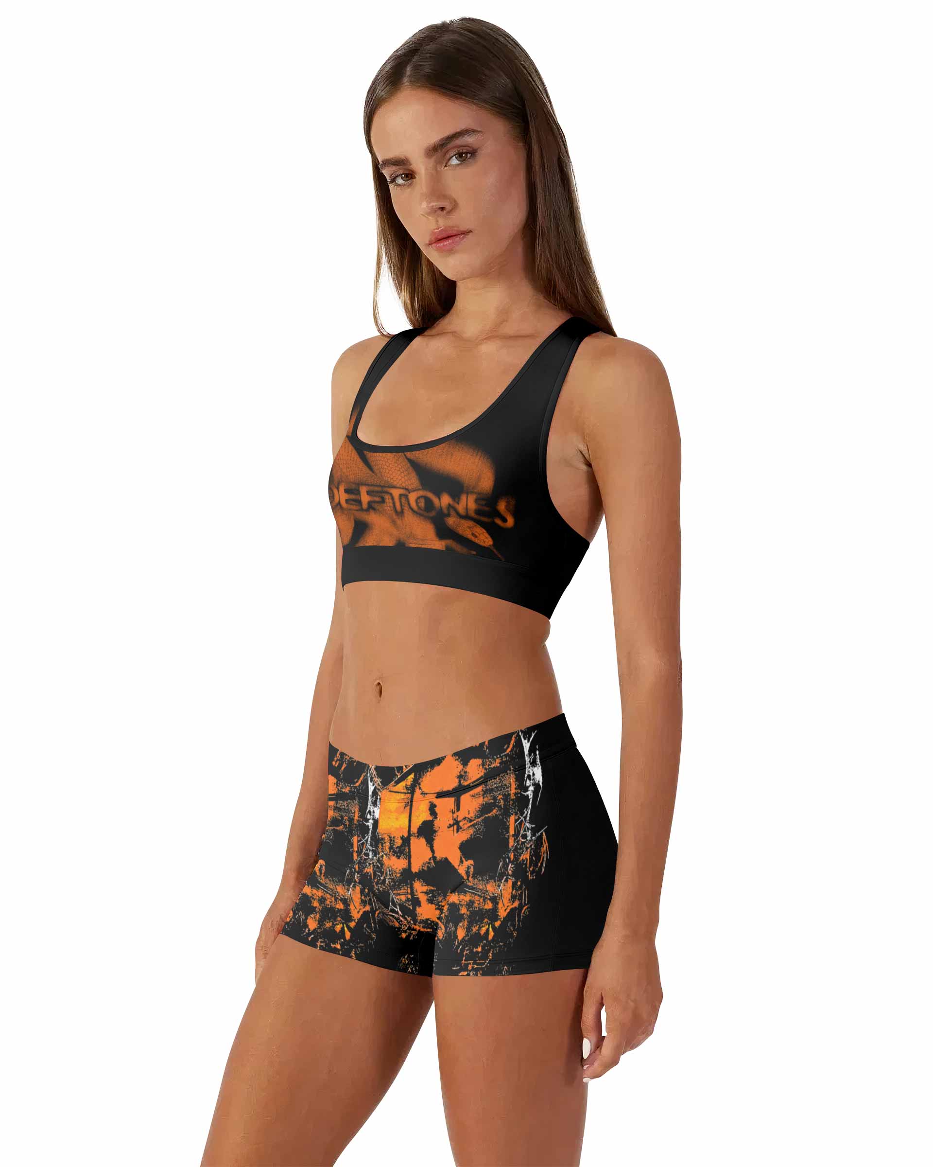 Deftones Etombed Women's Workout Set - side lifestyle view