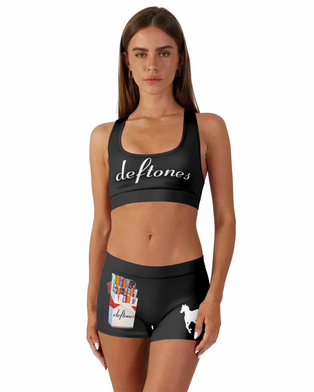Deftones Cigarette Vintage Women's Workout Set - front lifestyle view