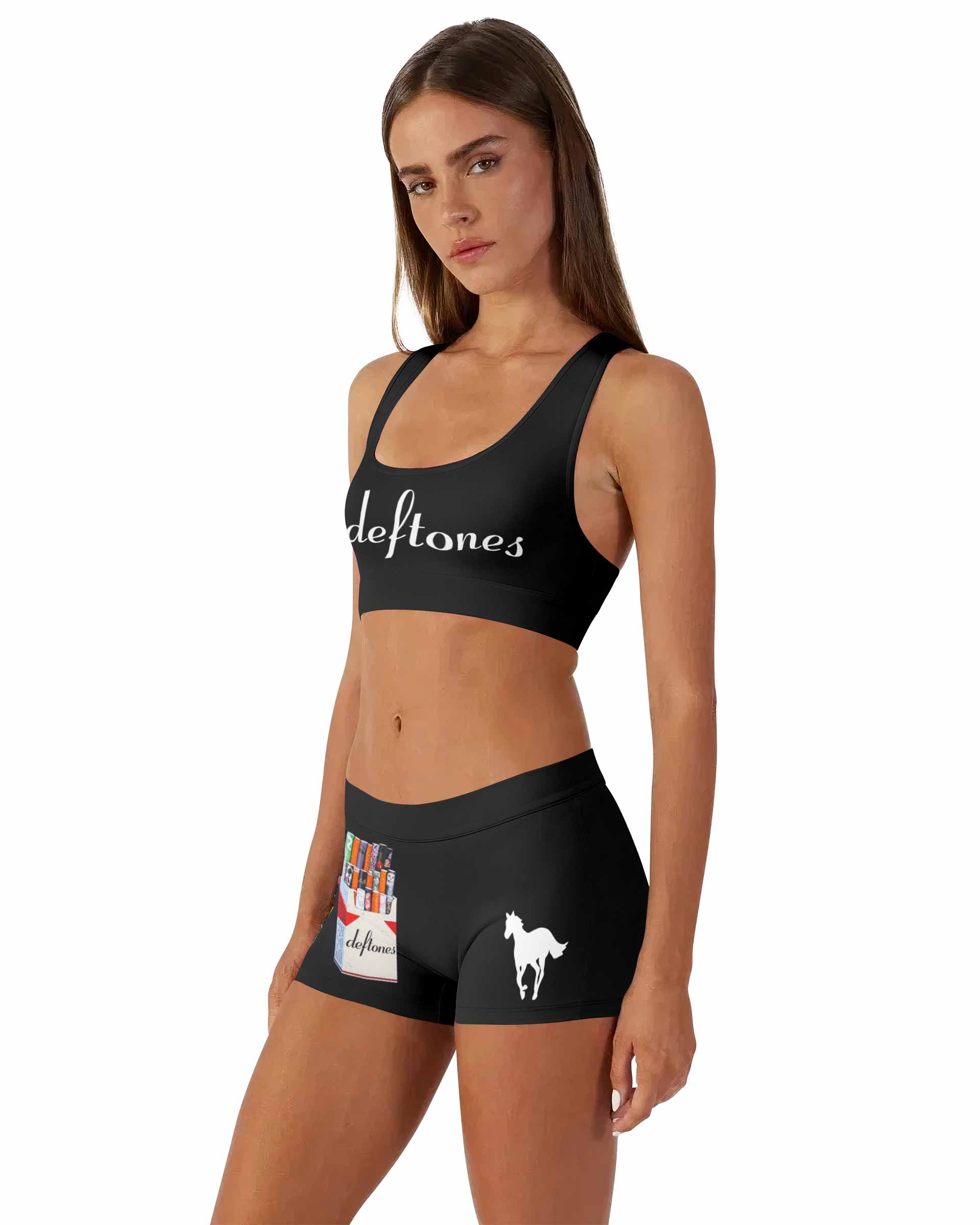 Deftones Cigarette Vintage Women's Workout Set - side lifestyle view