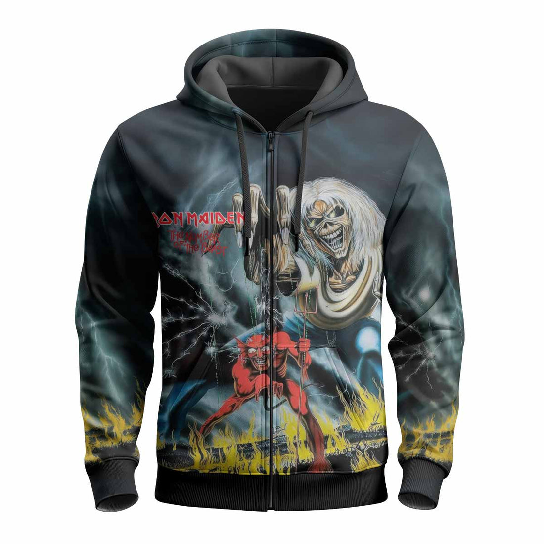 Iron Maiden Eternal Beast Zip Up Hoodie - men's lifestyle view